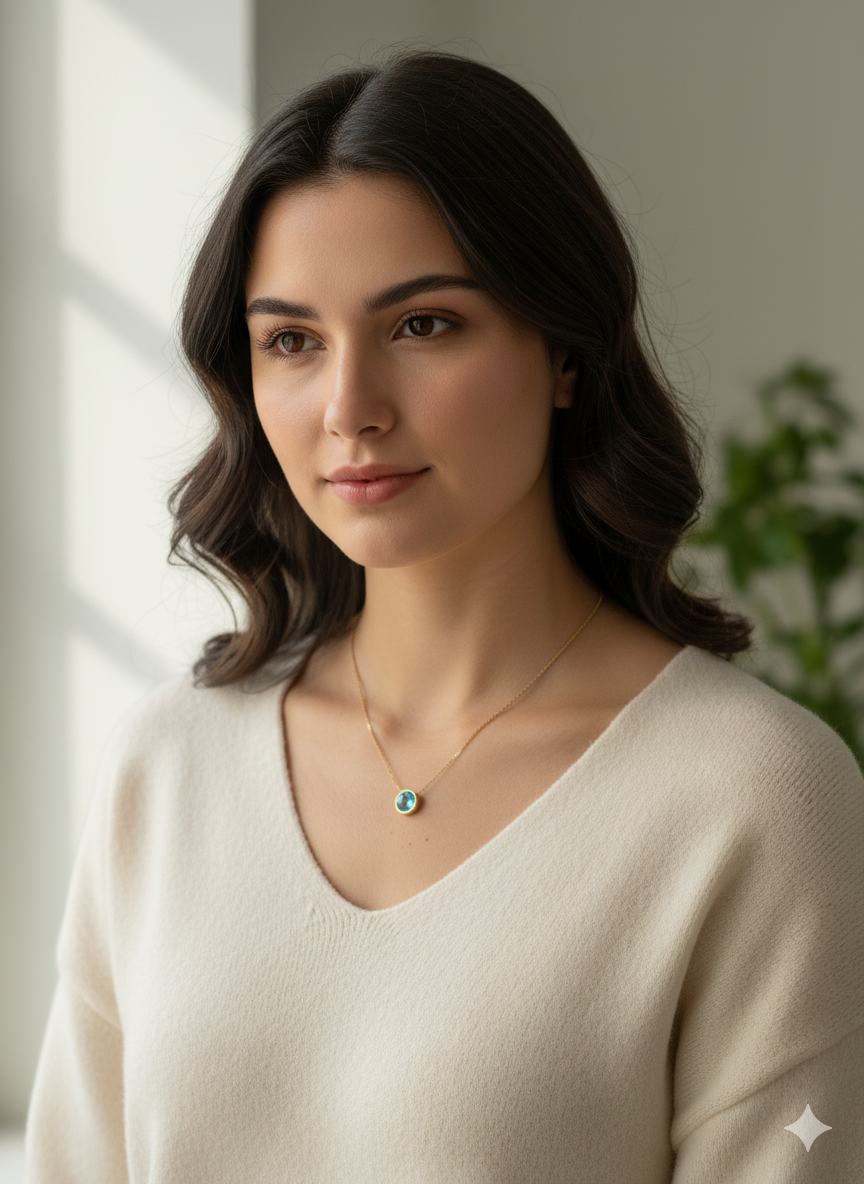 Forever Blue Charm Necklace