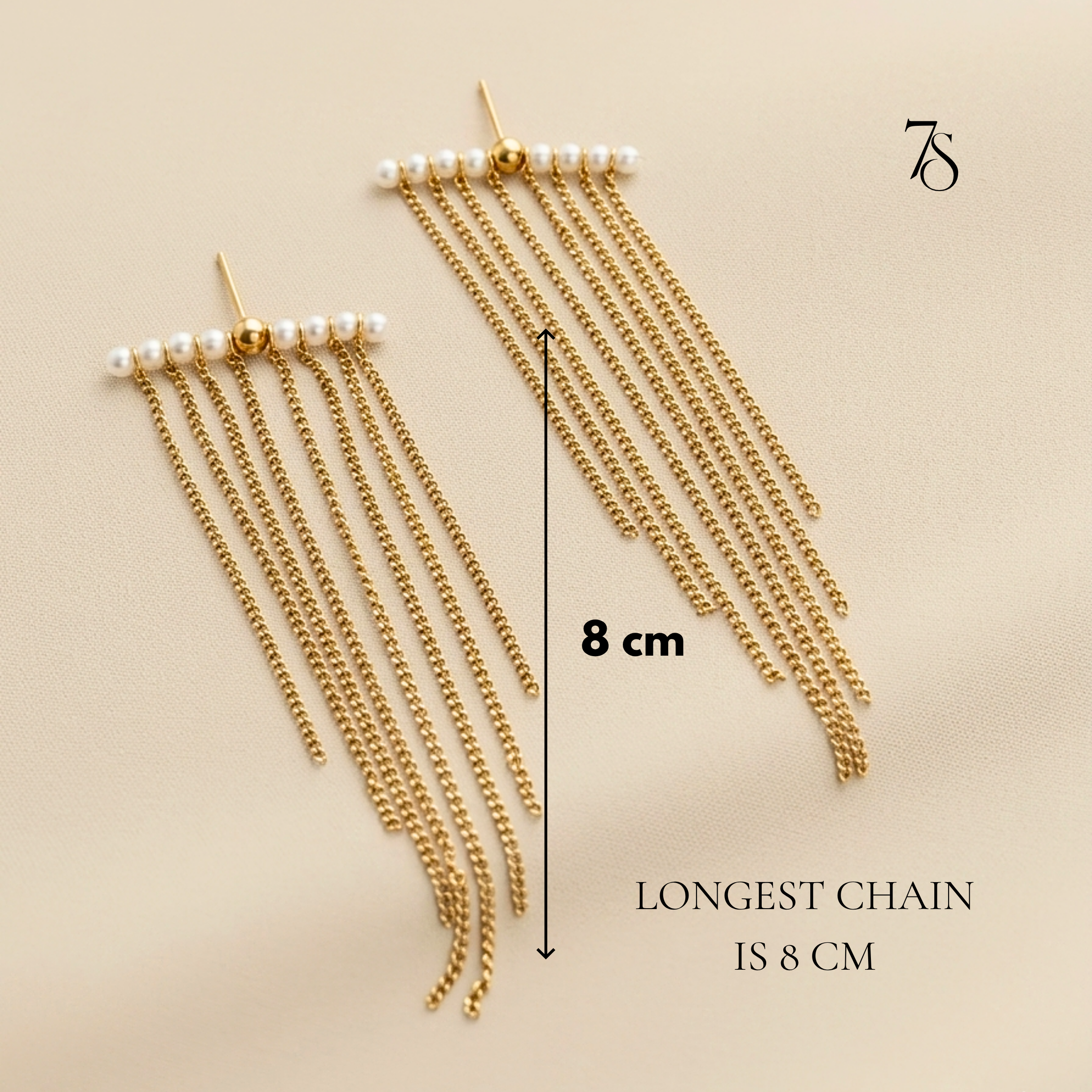 Golden Waterfall Pearl Studs
