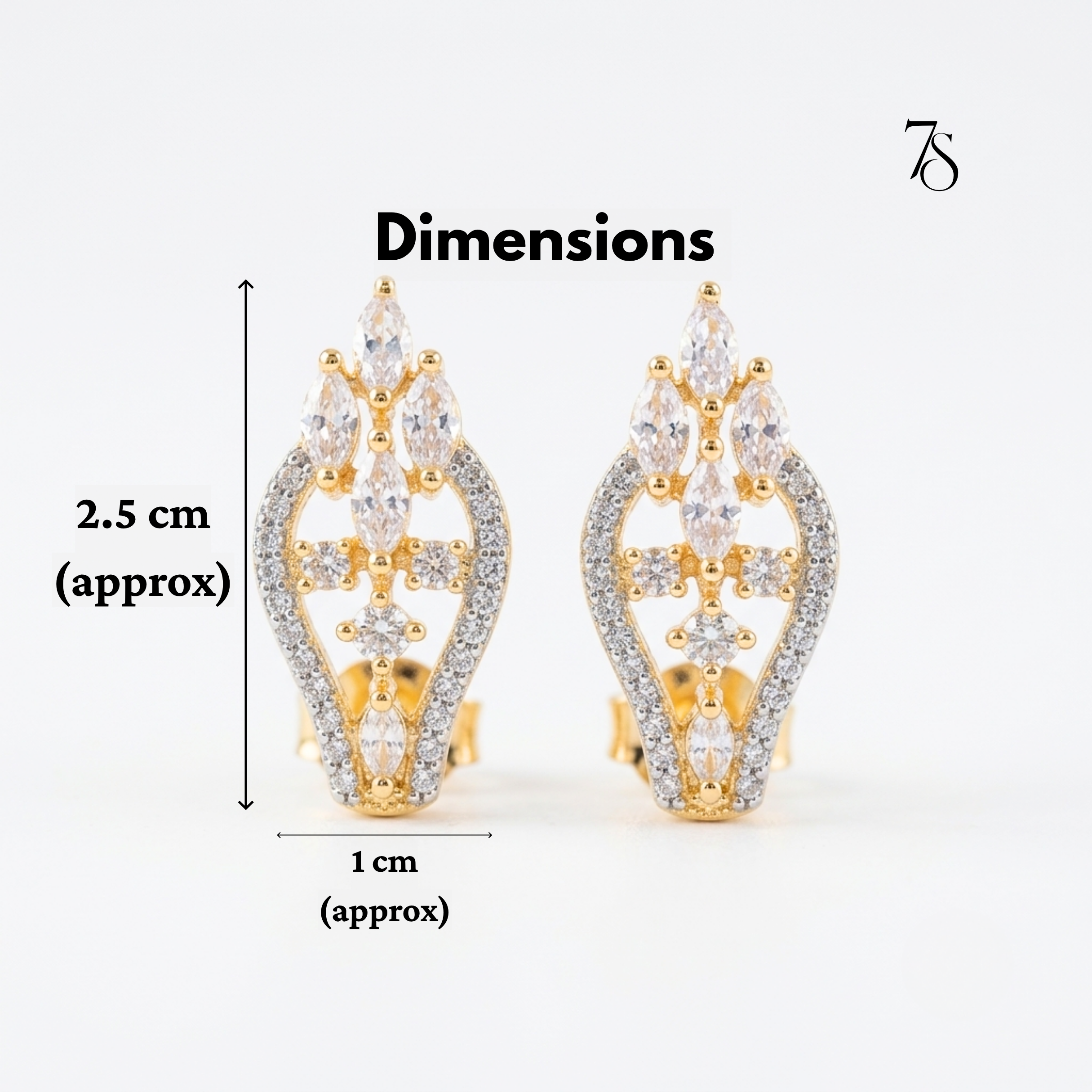 Empress Glow Gold-Tone American Diamond Earrings