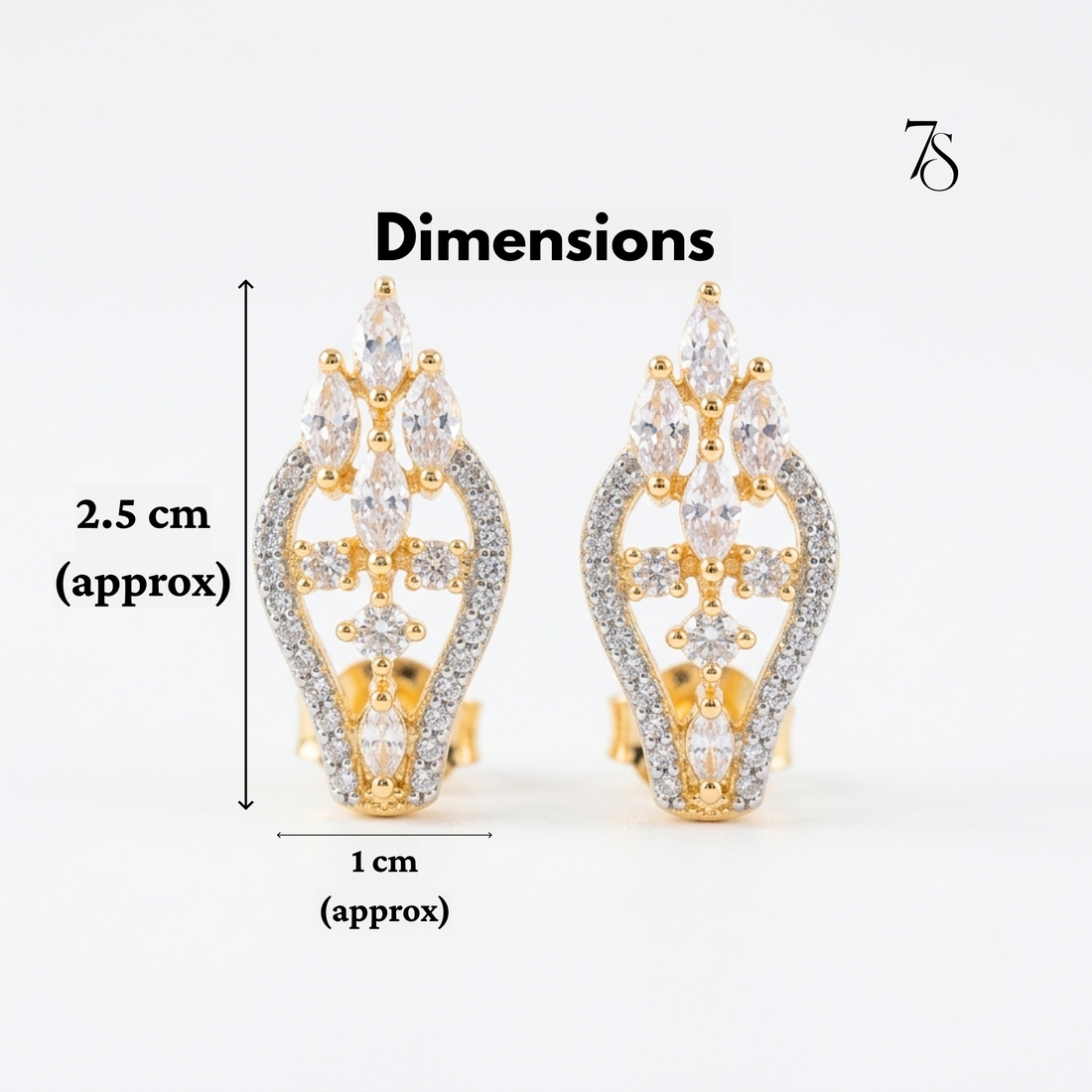 Empress Glow Gold-Tone American Diamond Earrings