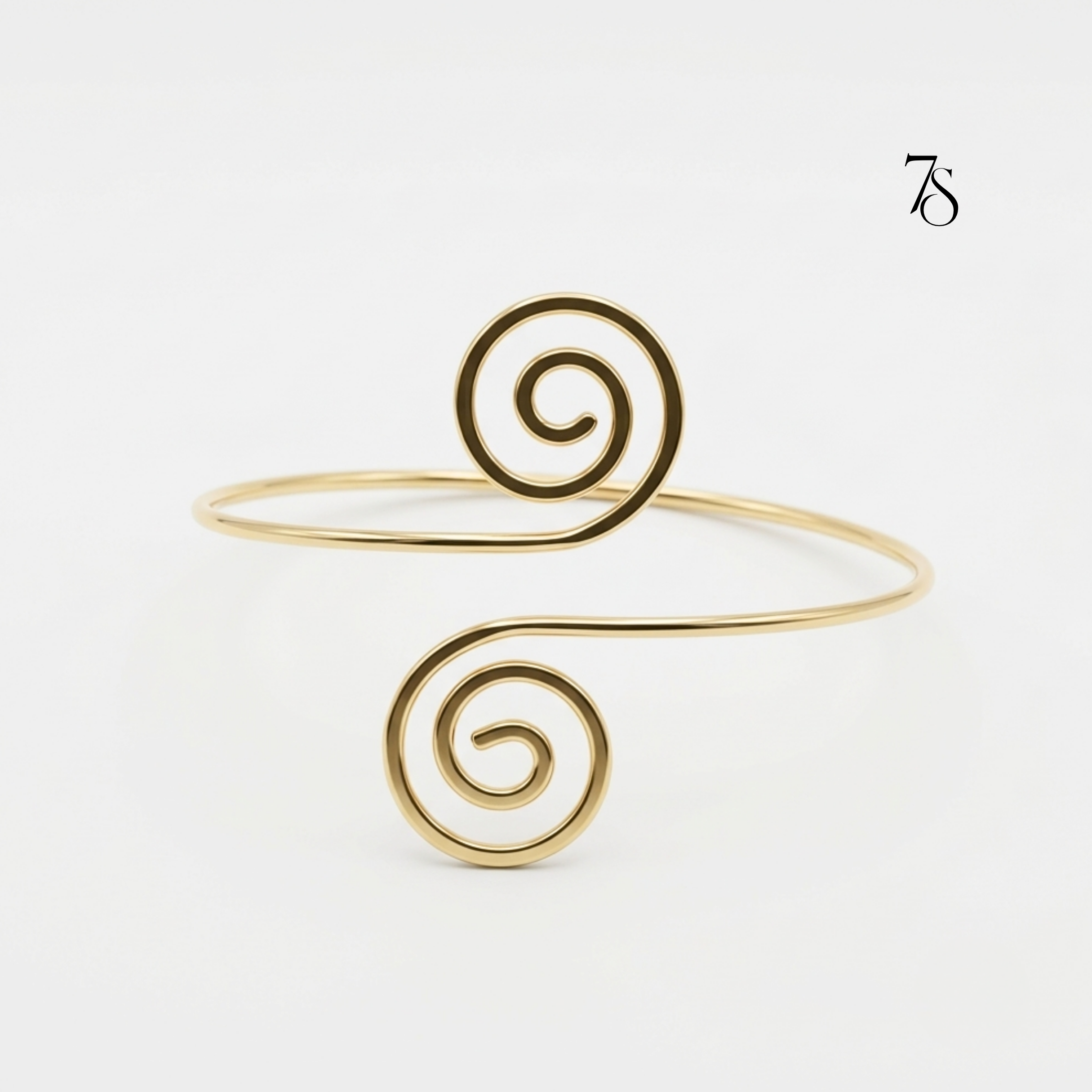 Minimalist Gold Swirl Arm Cuff Bracelet