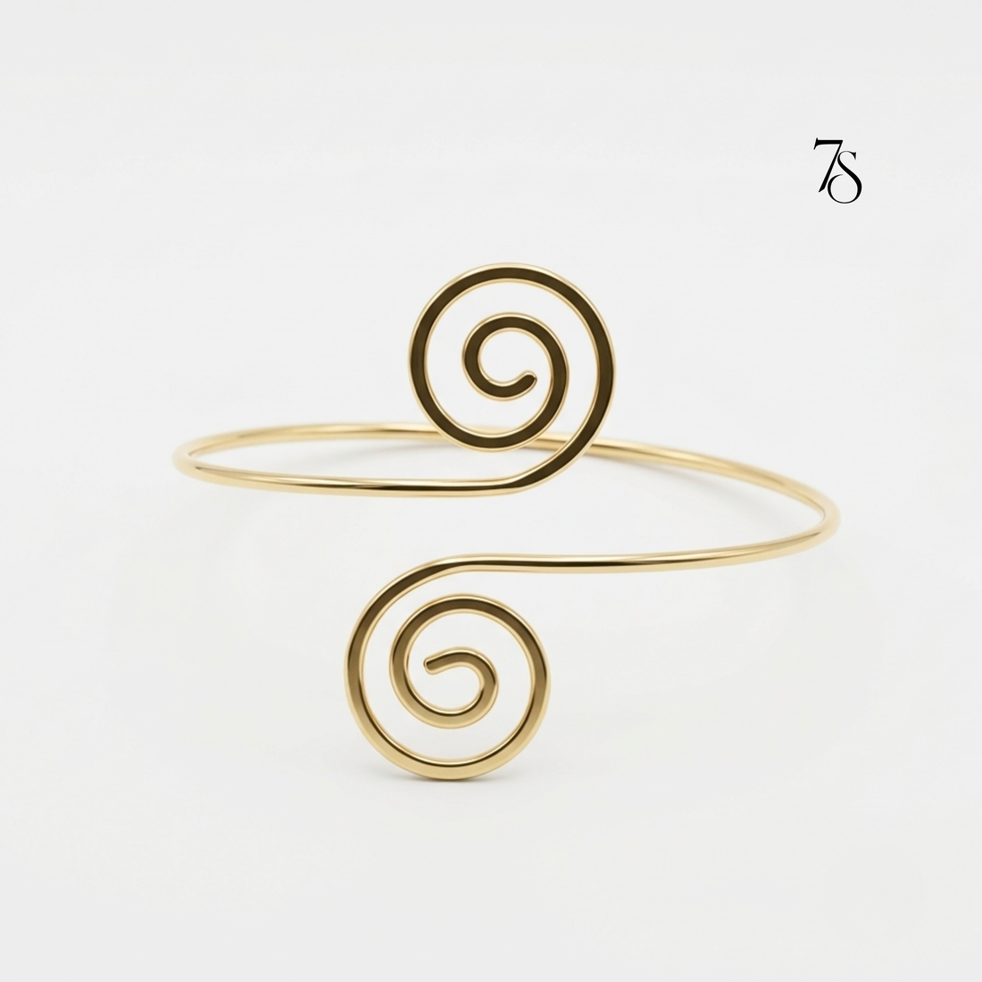 Minimalist Gold Swirl Arm Cuff Bracelet