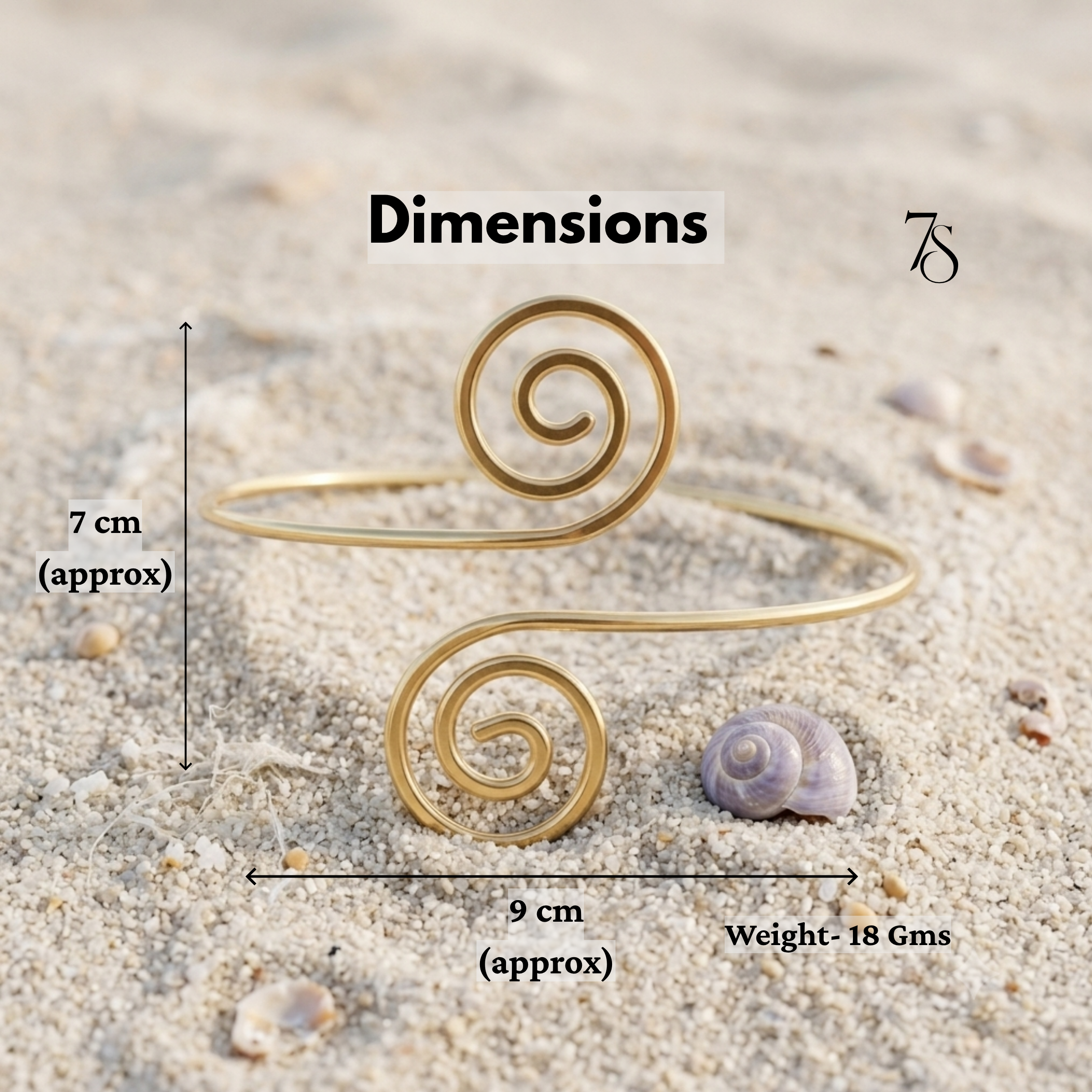 Minimalist Gold Swirl Arm Cuff Bracelet