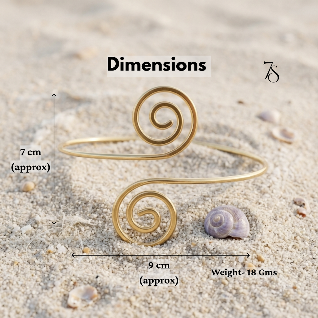 Minimalist Gold Swirl Arm Cuff Bracelet