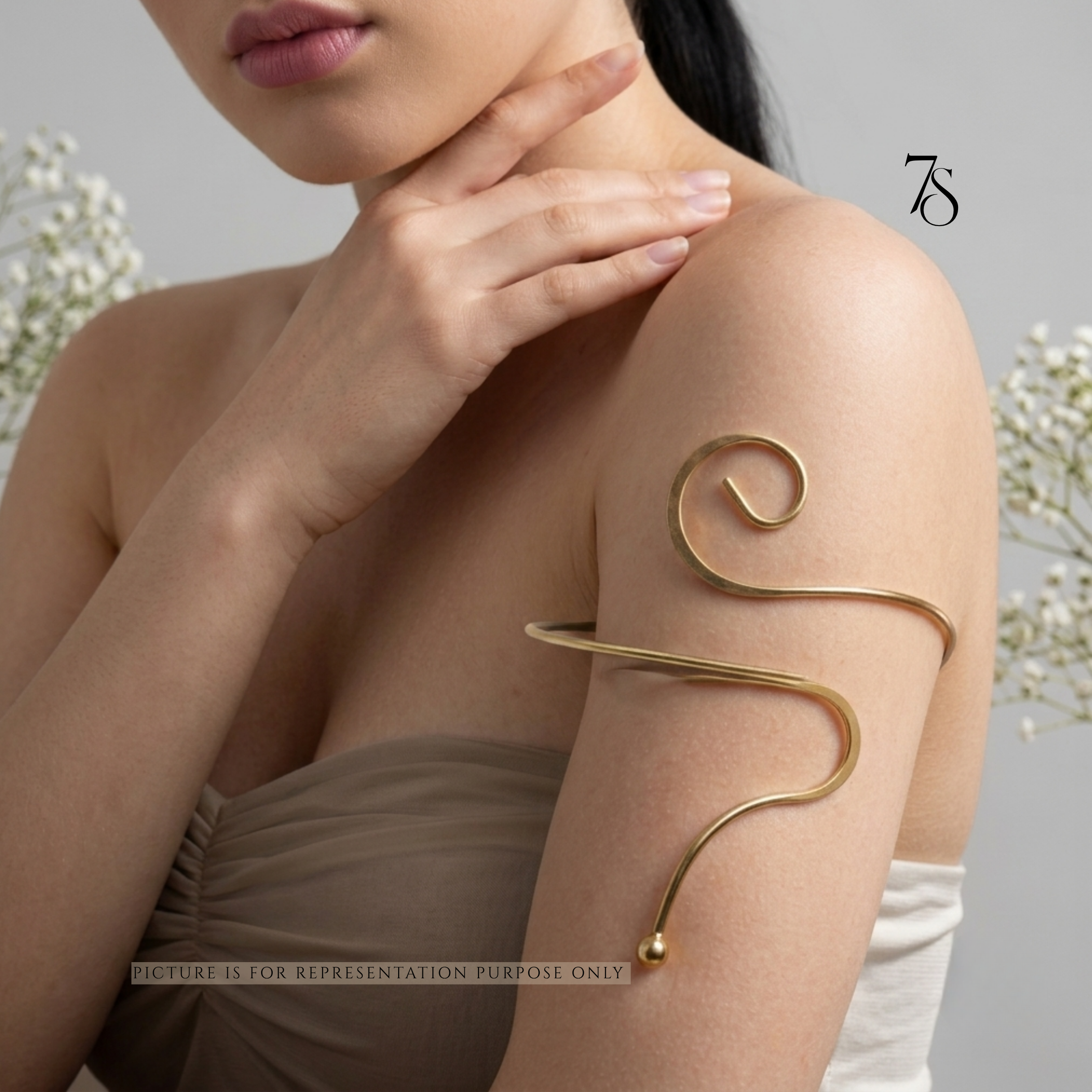 Gold Swirl Arm Cuff Bracelet