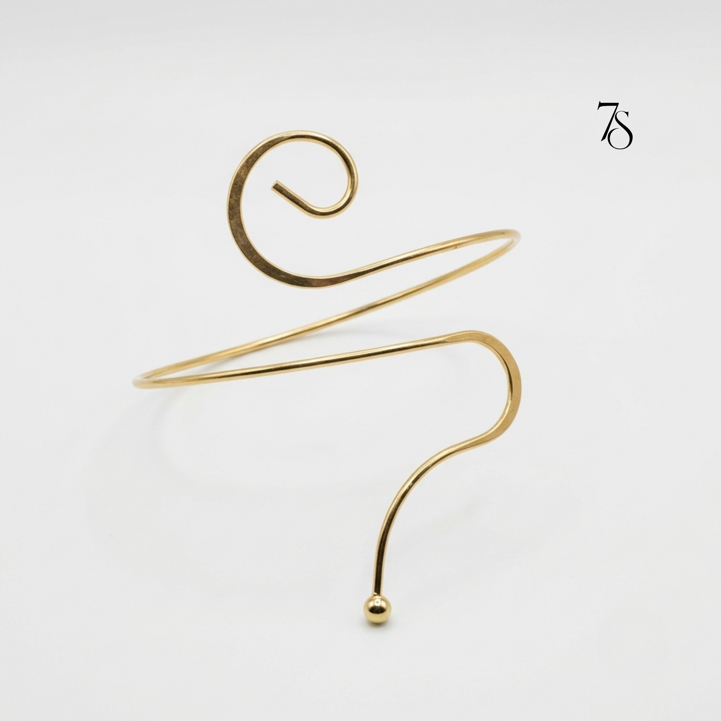 Gold Swirl Arm Cuff Bracelet