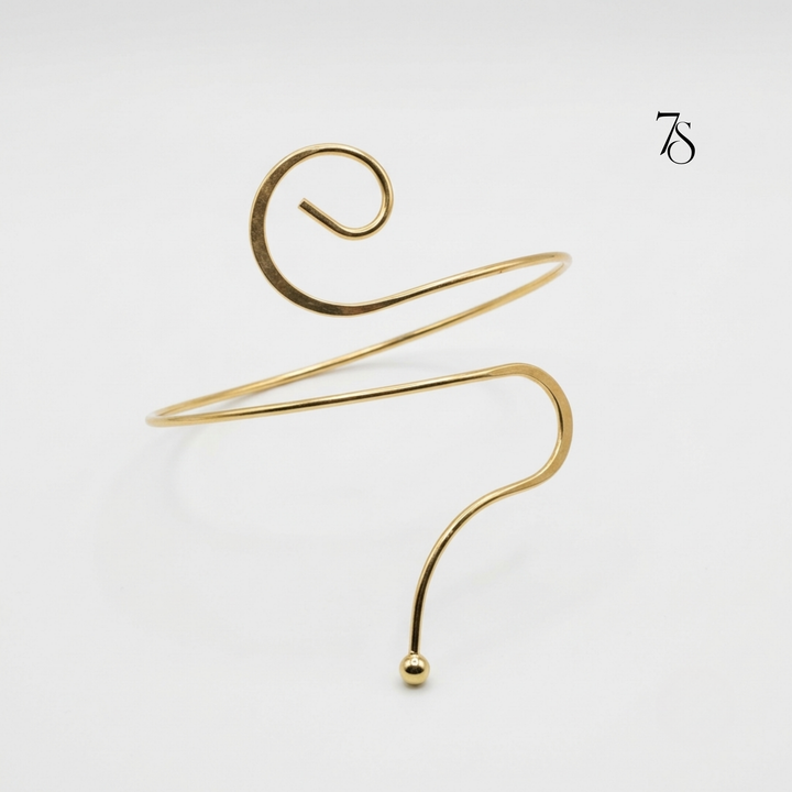 Gold Swirl Arm Cuff Bracelet