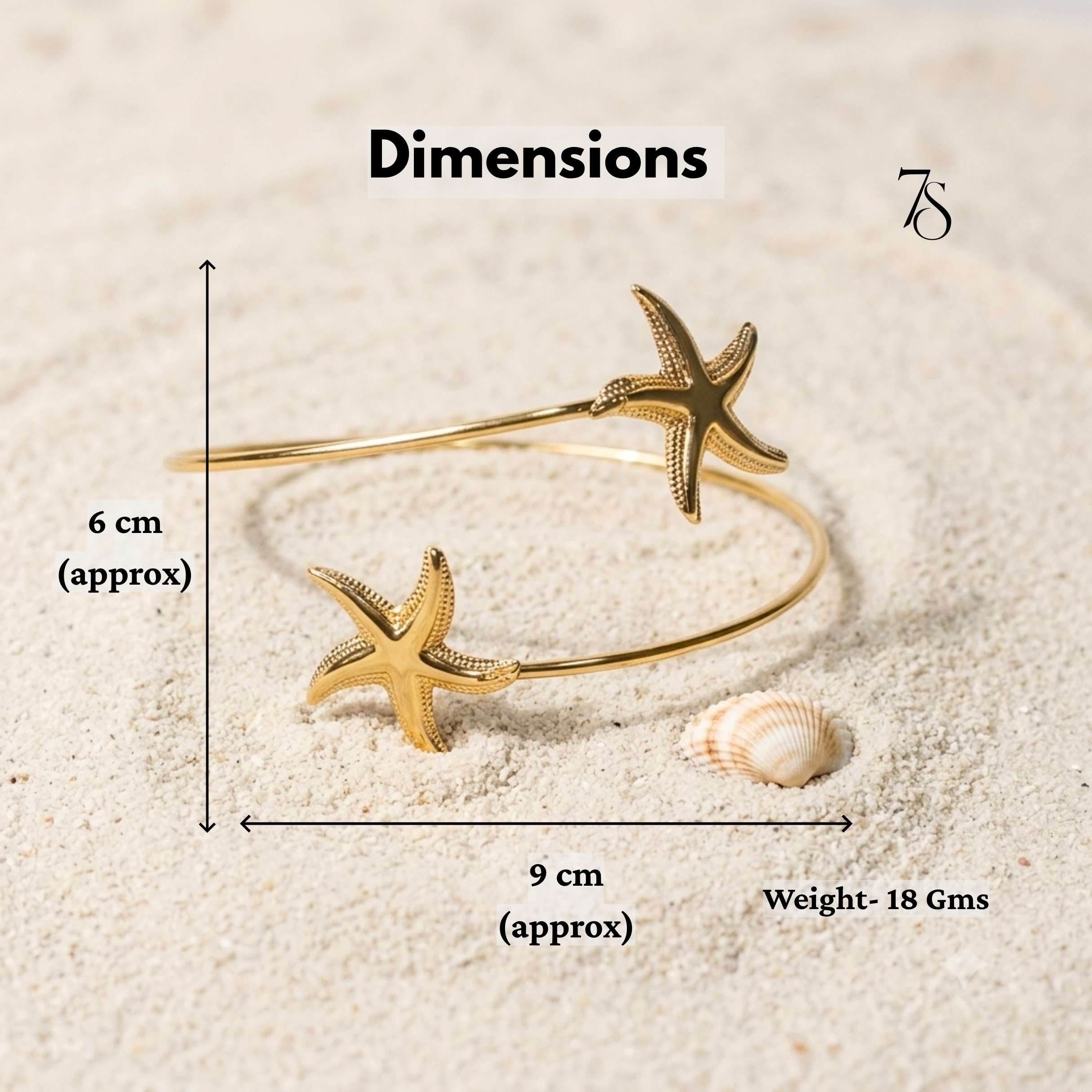 Gold StarFish Arm Cuff Bracelet