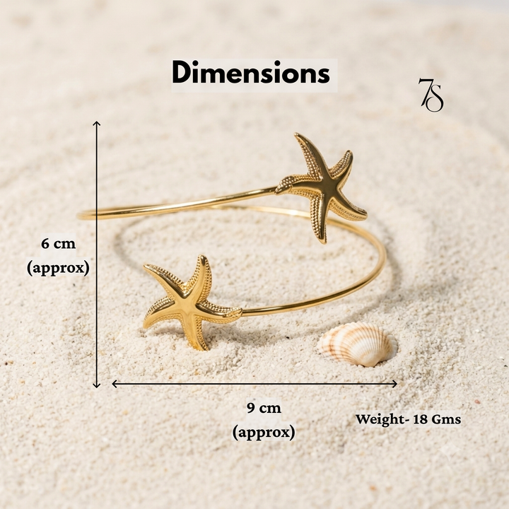 Gold StarFish Arm Cuff Bracelet
