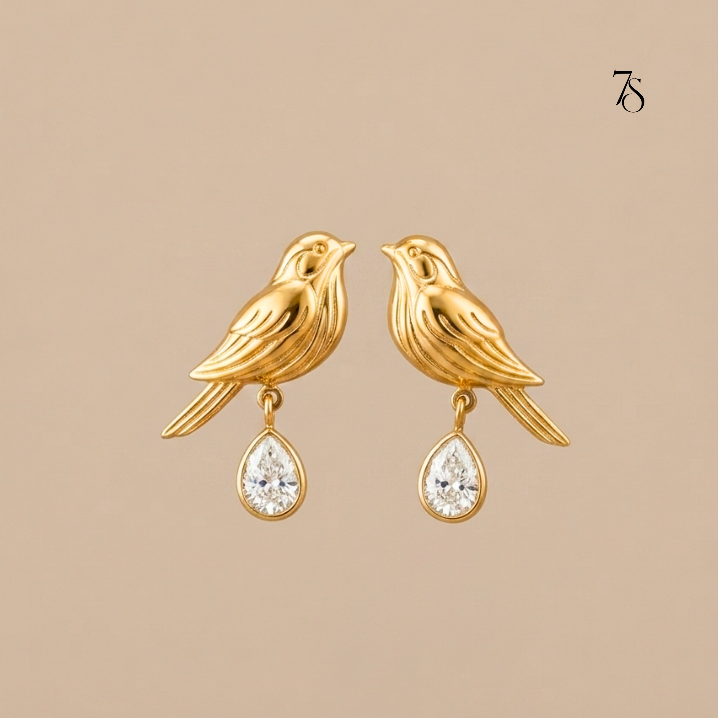 Songbird Anti-Tarnish Gold Earrings