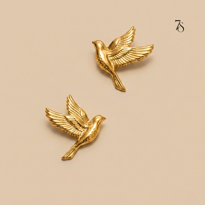 Songbird Anti-Tarnish Gold Earrings