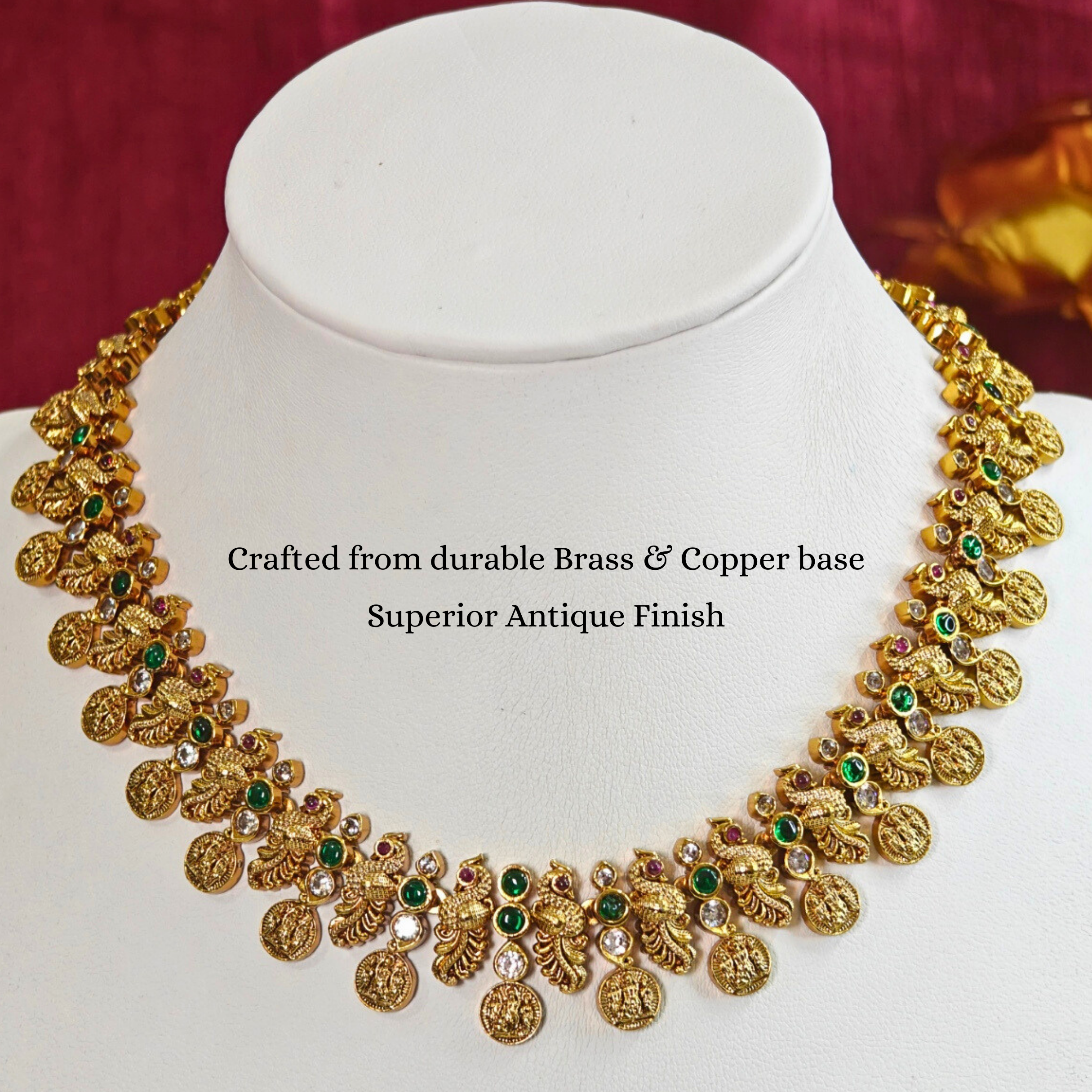 Antique Matte Gold Finish - Jewellery for women Necklace Set