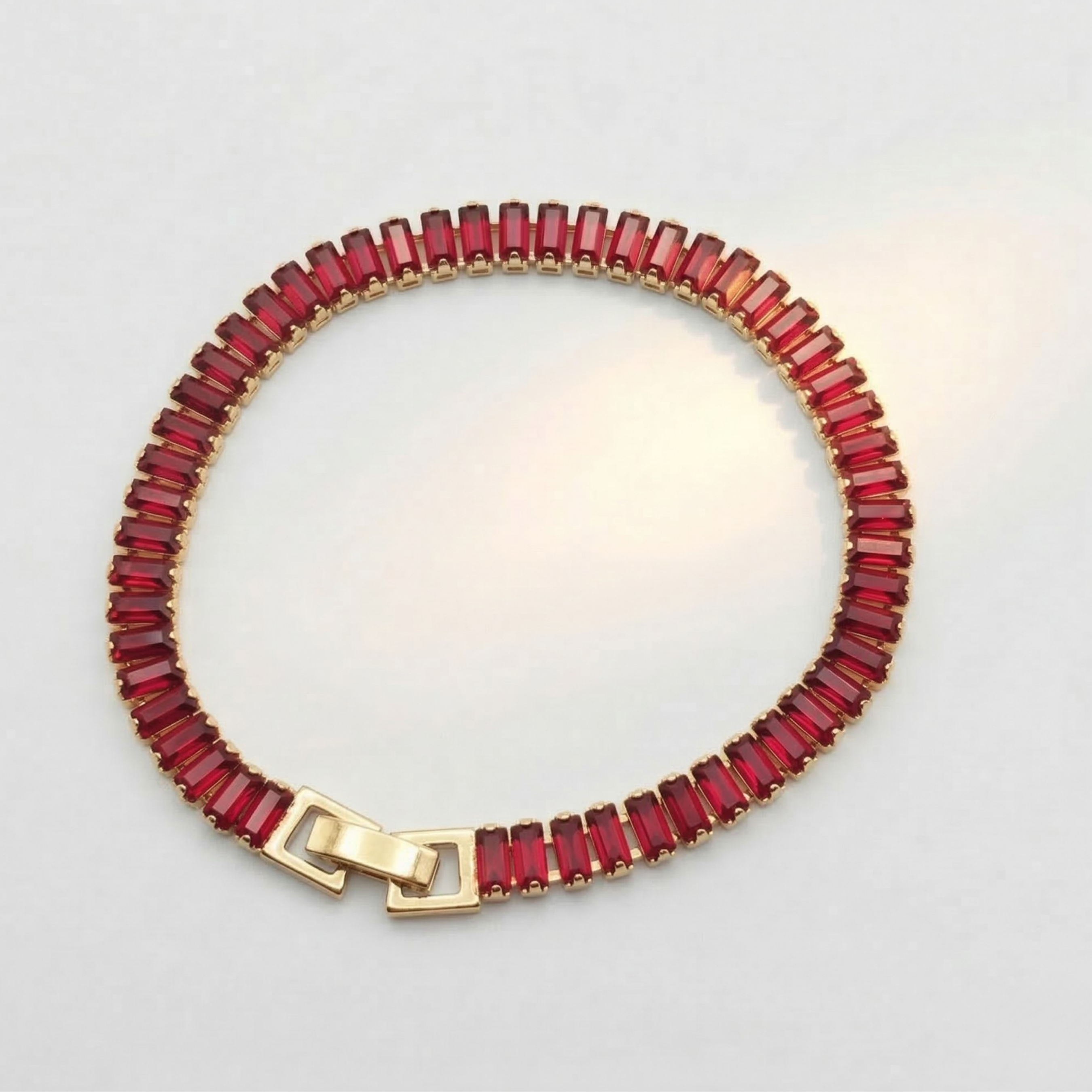 The Ruby Red Baguette Tennis Bracelet