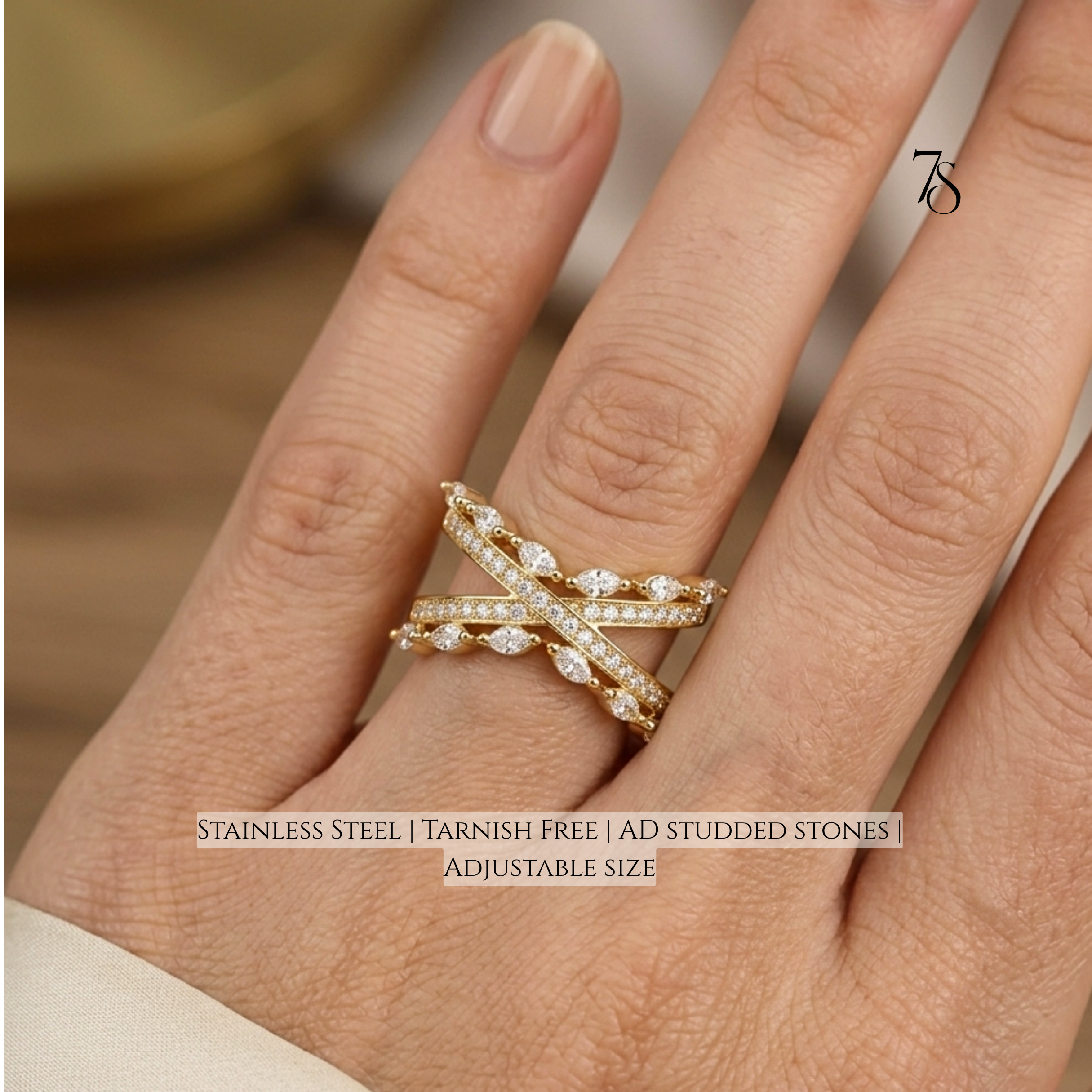 Criss-Cross X Statement Ring