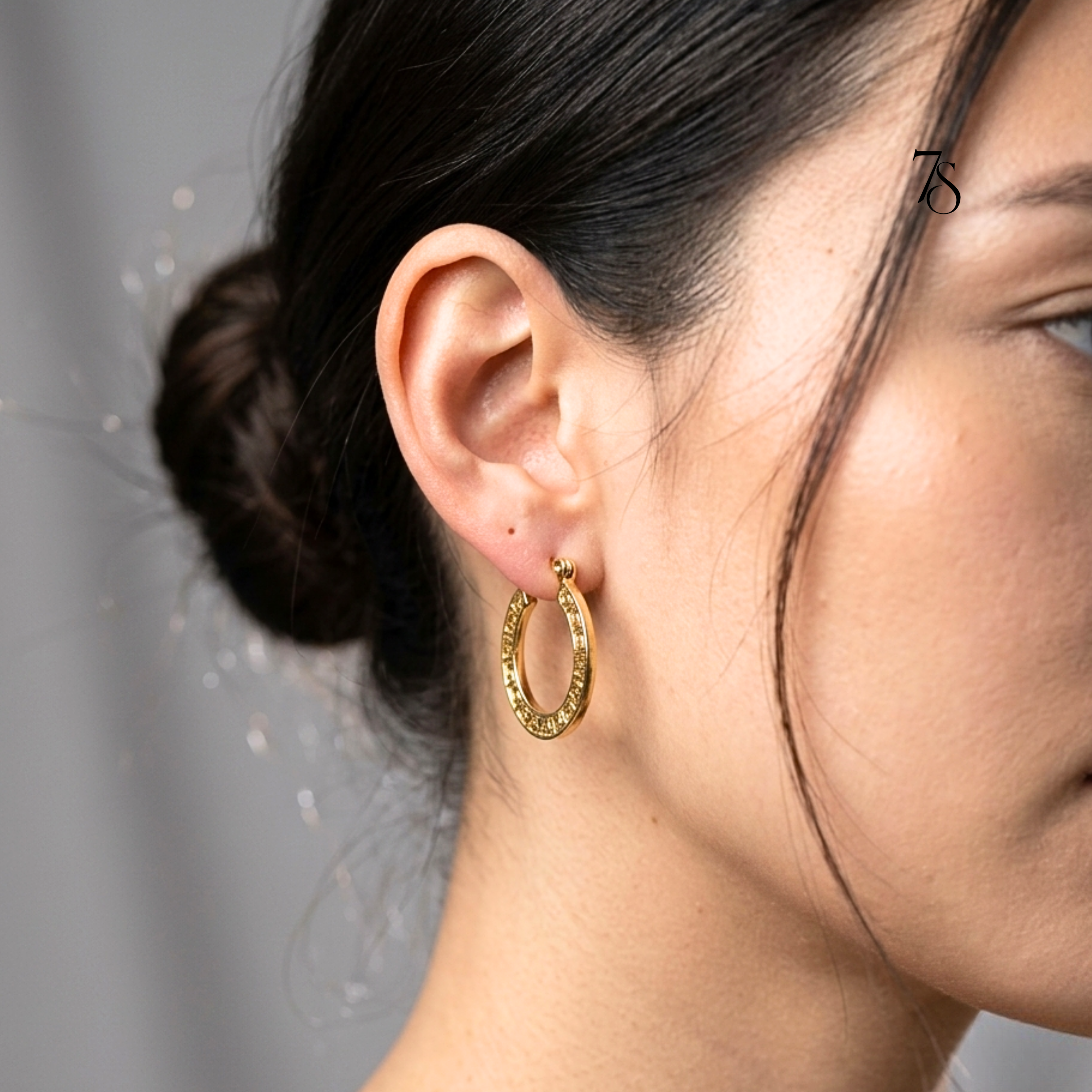 8K Gold Plated Hoop Earrings | Tarnish-Free Daily Wear