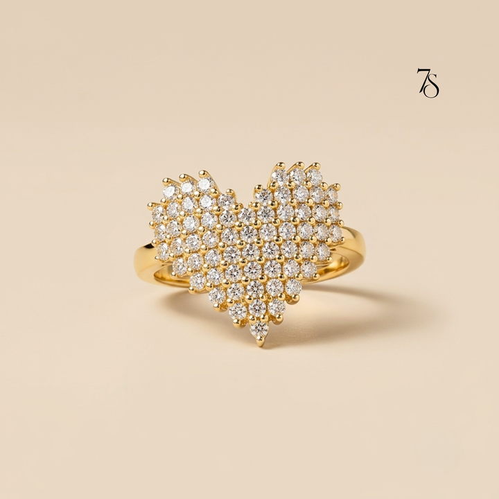 The Promise Heart CZ Ring – Premium Gold Plated Tarnish-Free Gift for Her