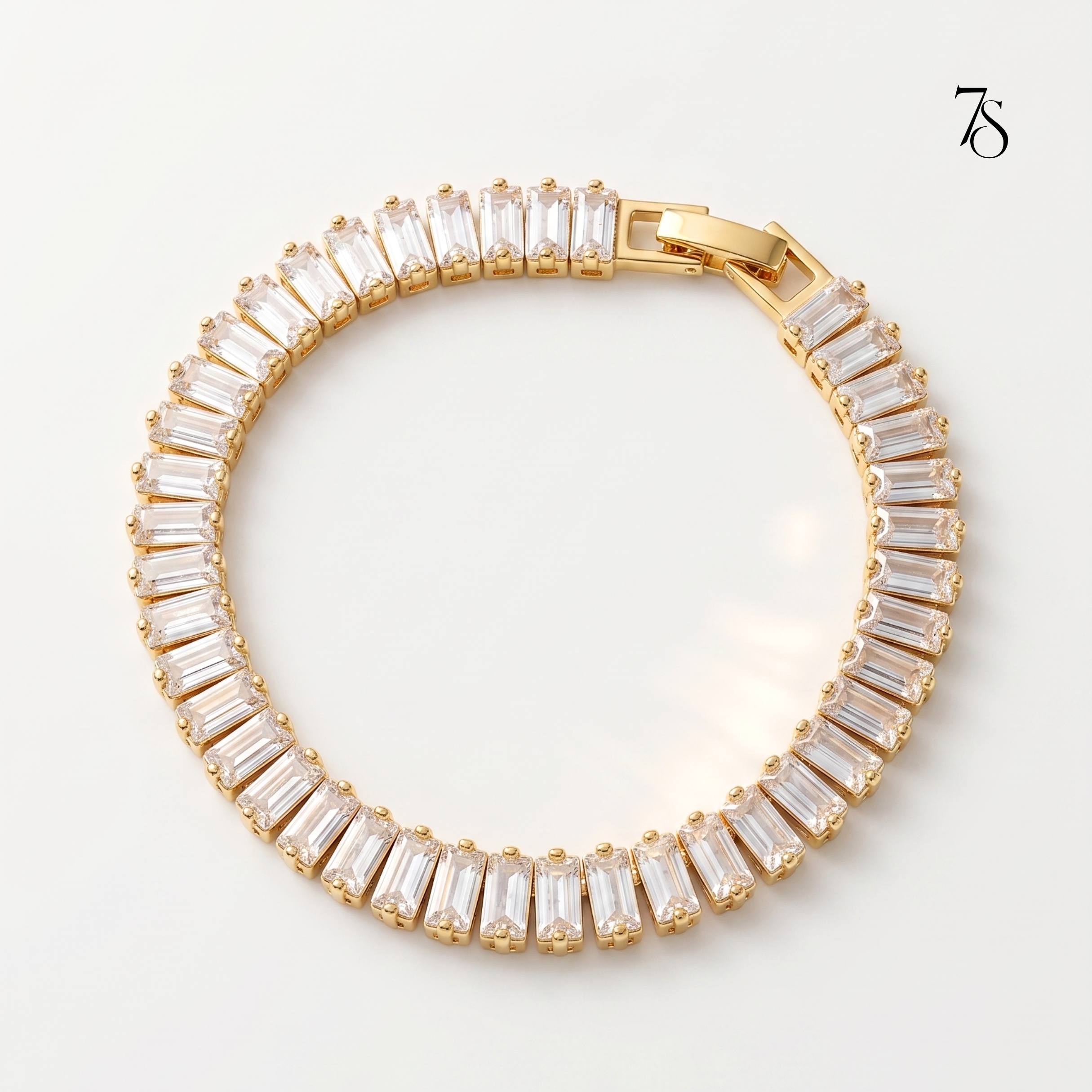 White Baguette Tennis Bracelet