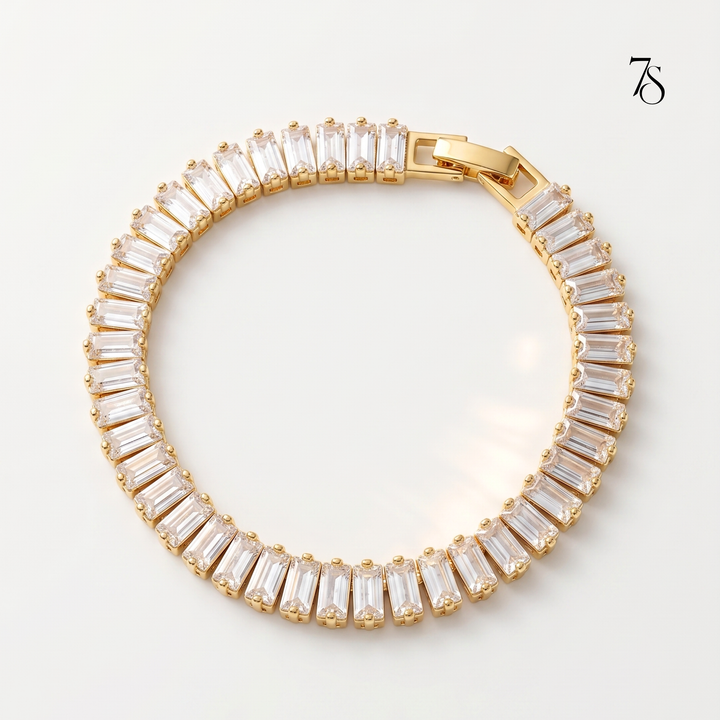 White Baguette Tennis Bracelet
