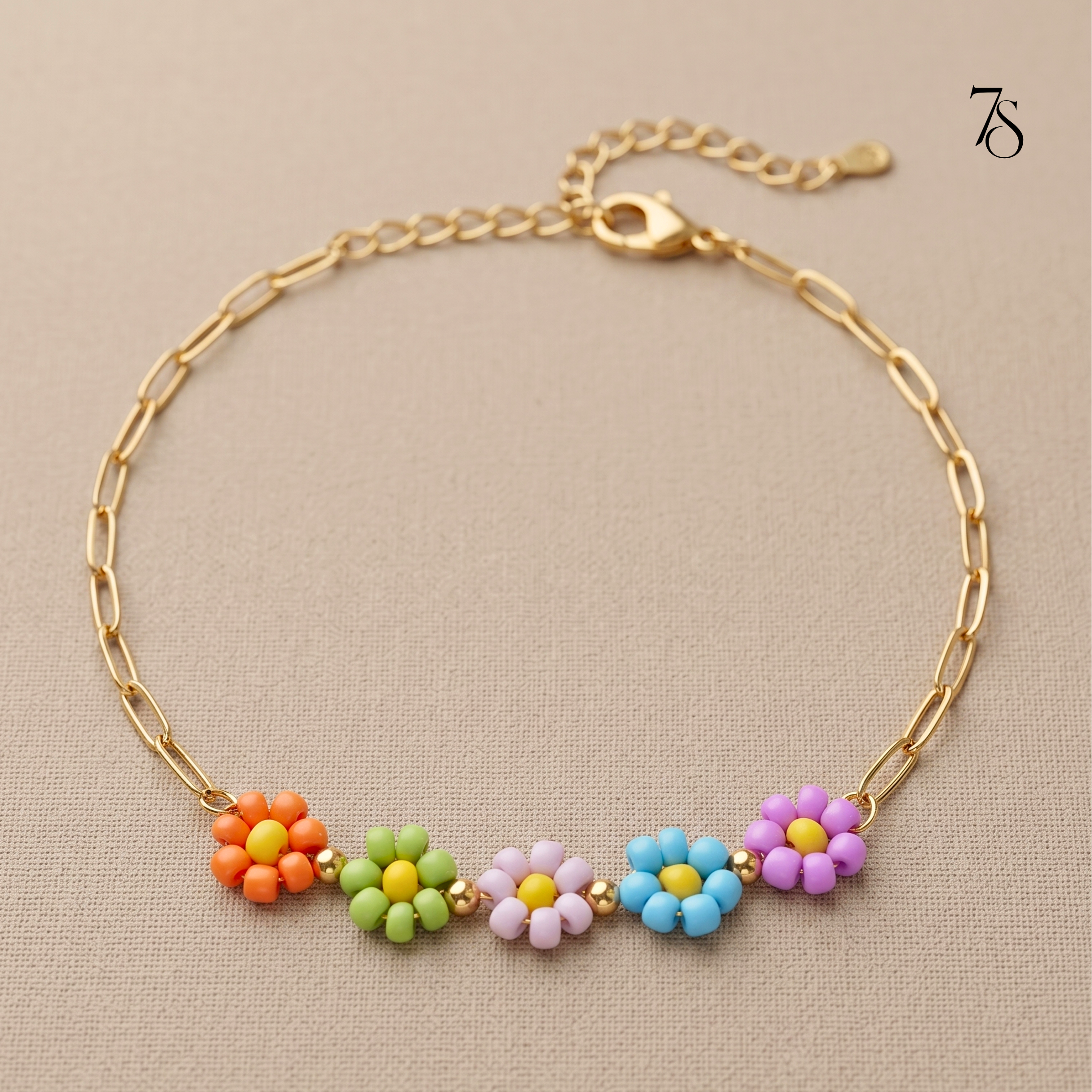 Pastel Bloom Chain Bracelet