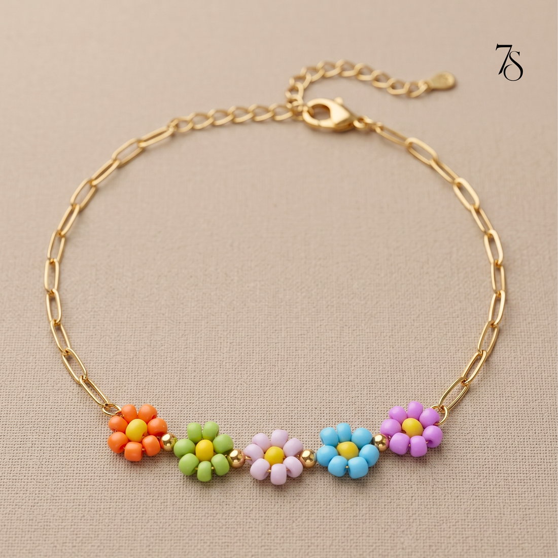 Pastel Bloom Chain Bracelet