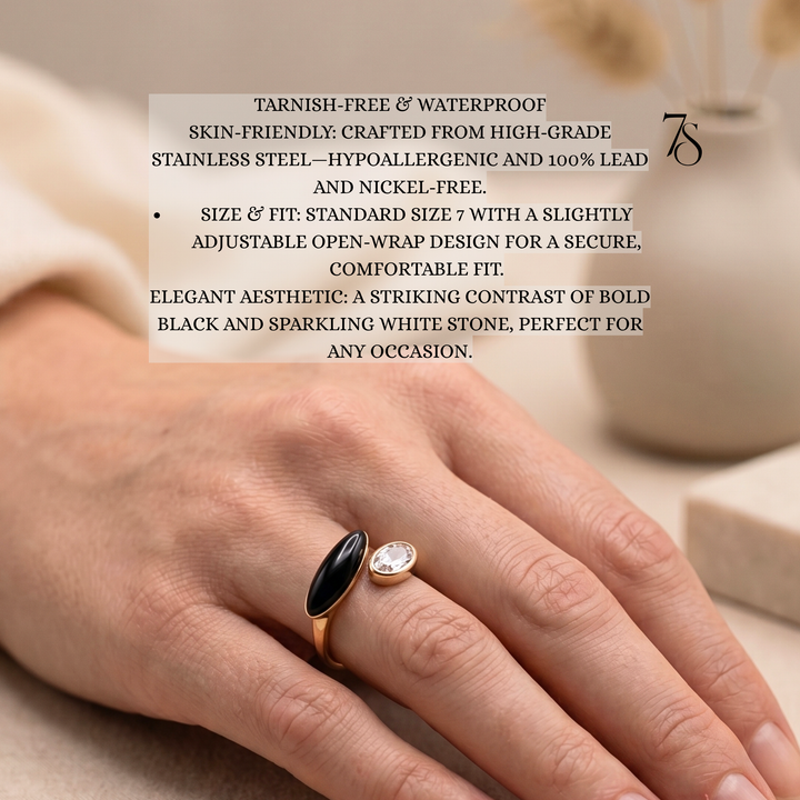 Dual-Stone Adjustable Wrap Ring