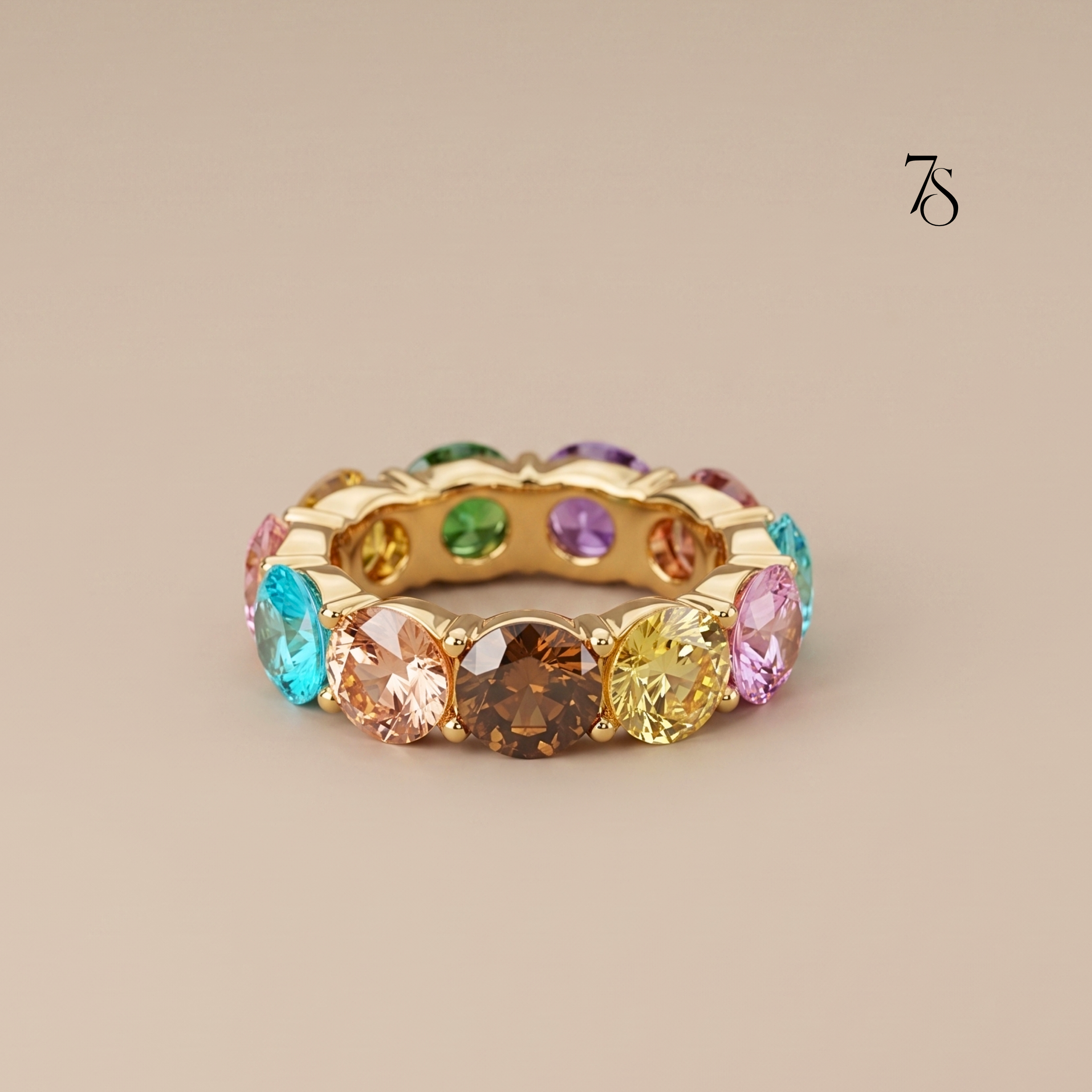 Multi-Color Eternity Band