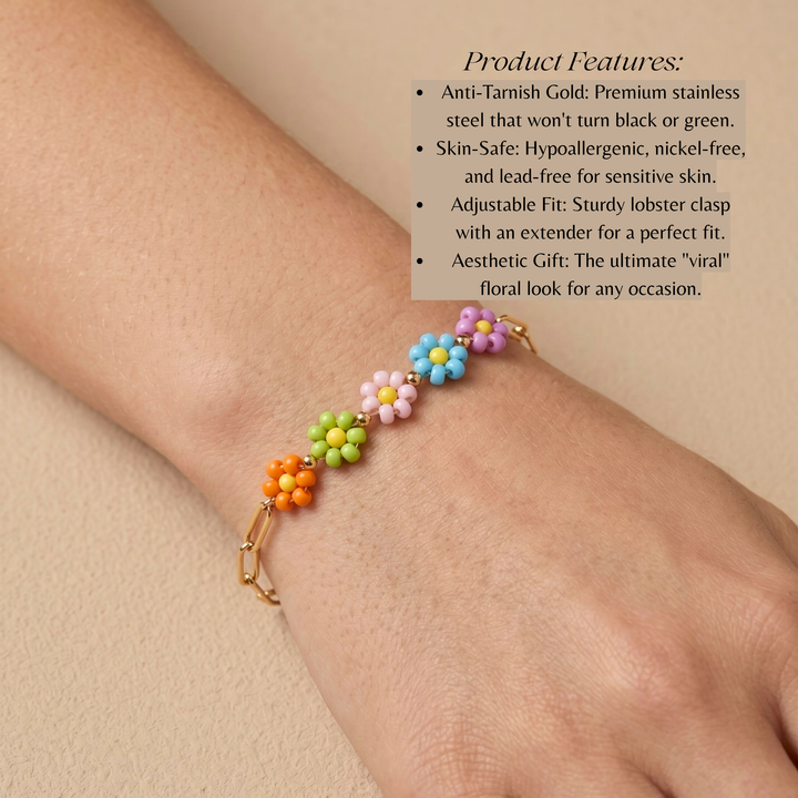 Pastel Bloom Chain Bracelet
