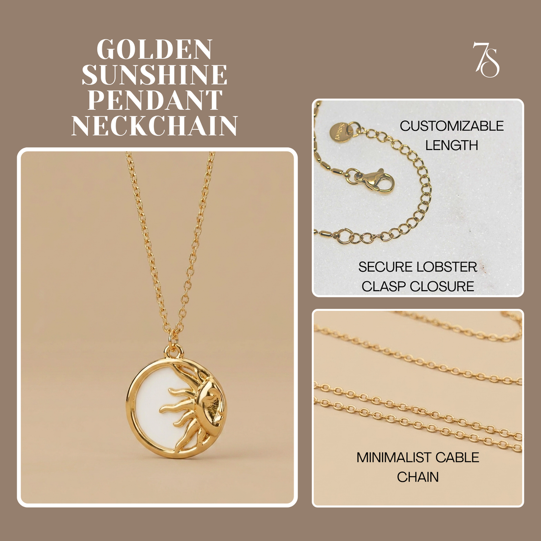 Golden Sunshine Pendant Neckchain