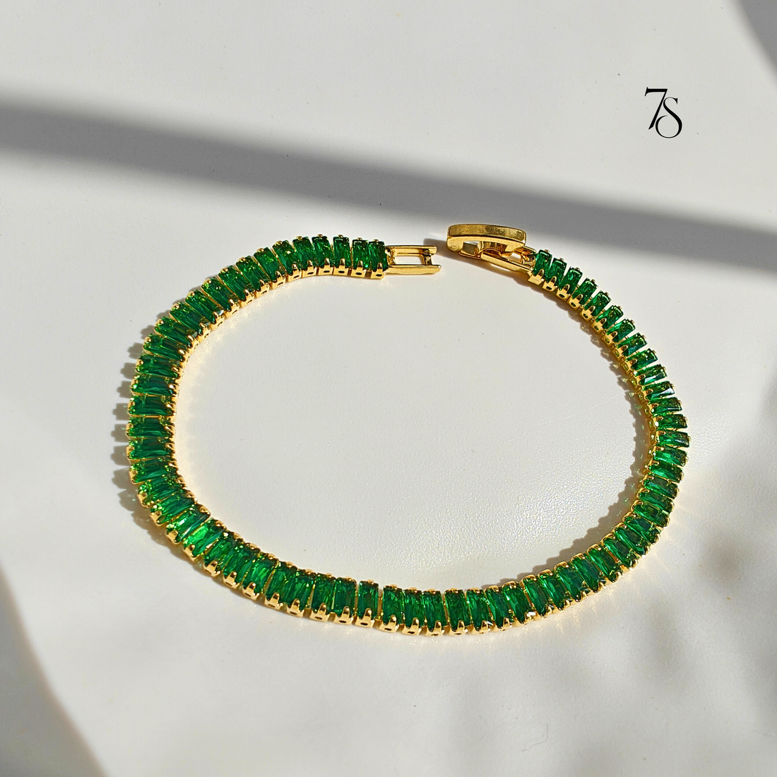 Emerald Elegance Tennis Bracelet
