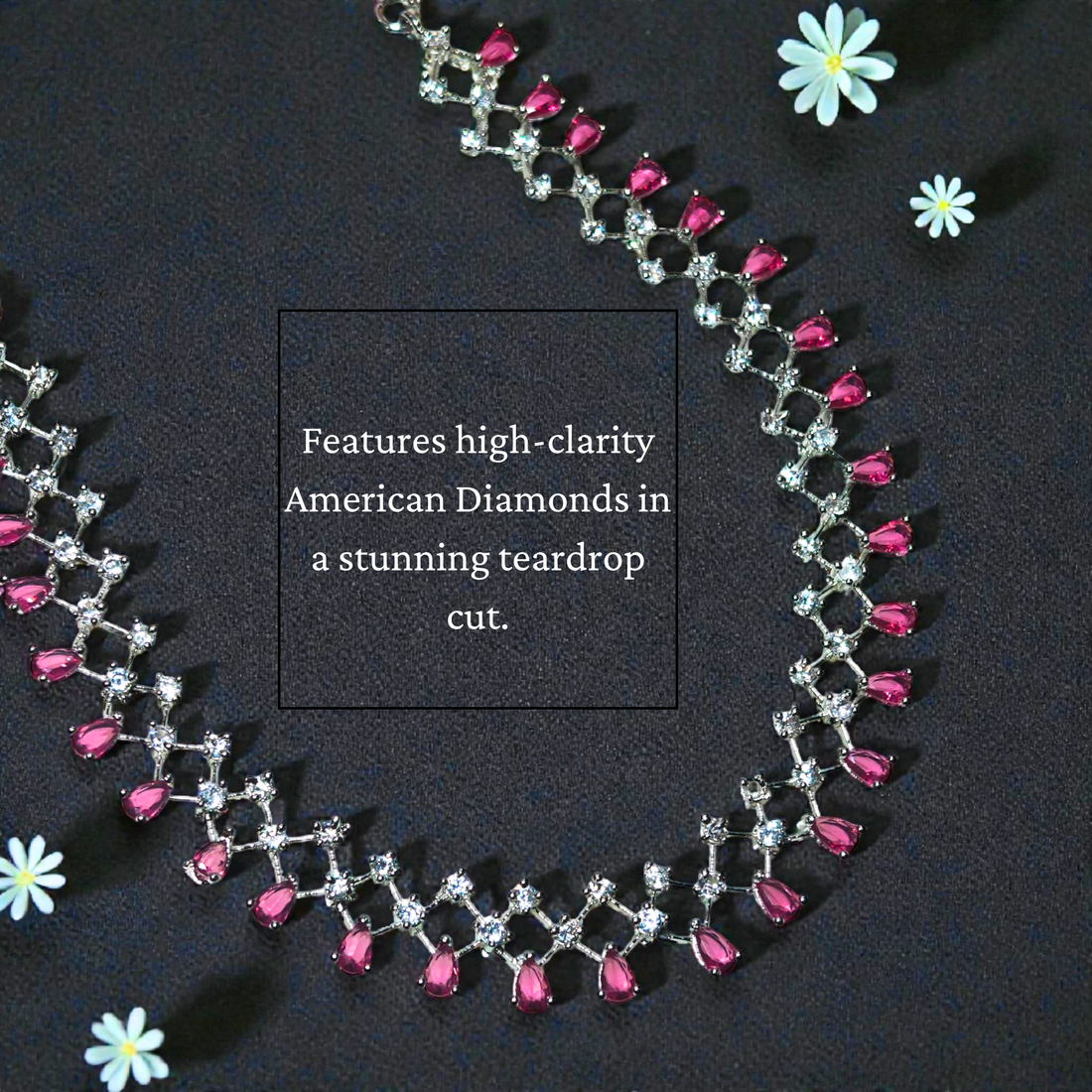 AD Net Pattern Necklace & Earrings Set