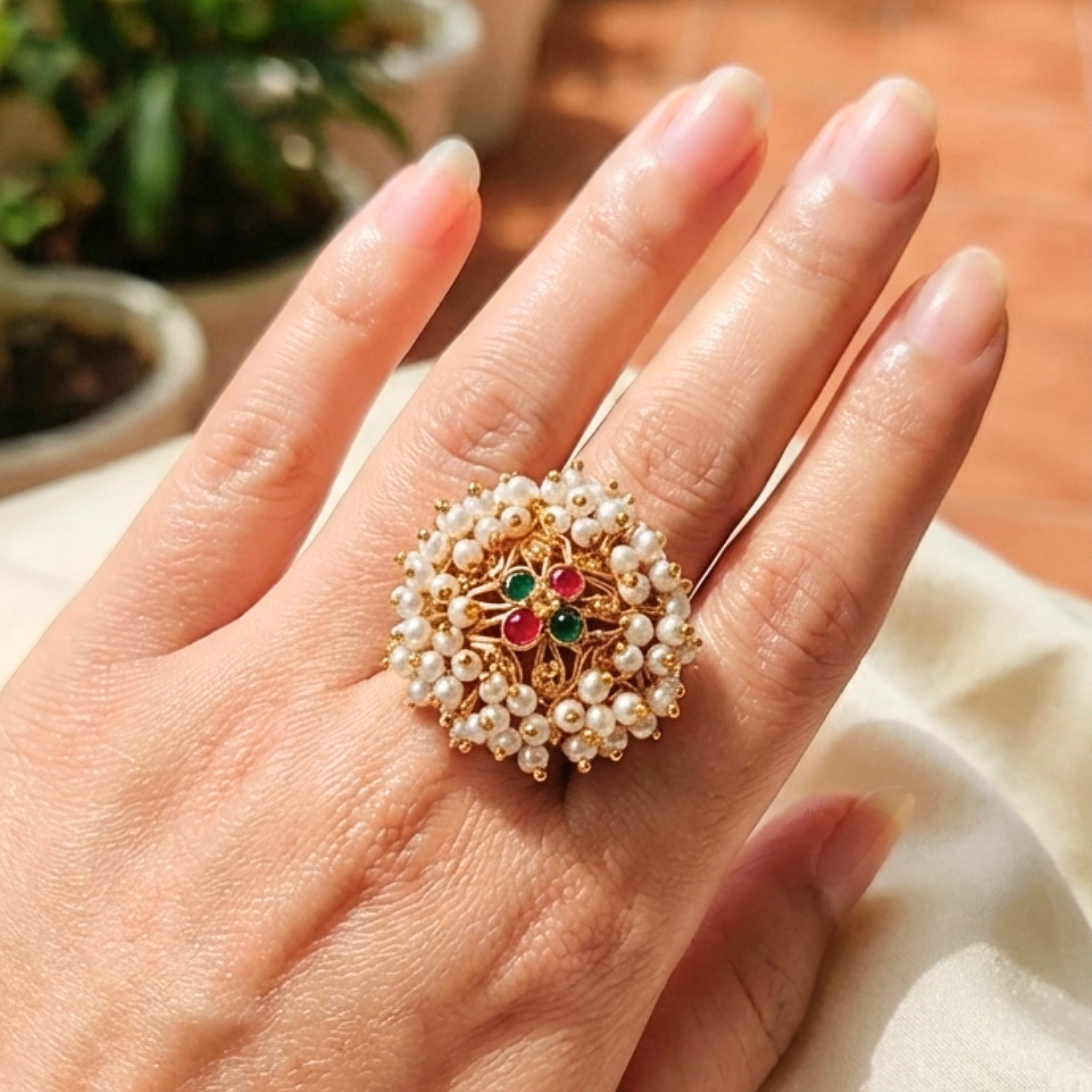 Floral Pearl Heritage Ring Collection