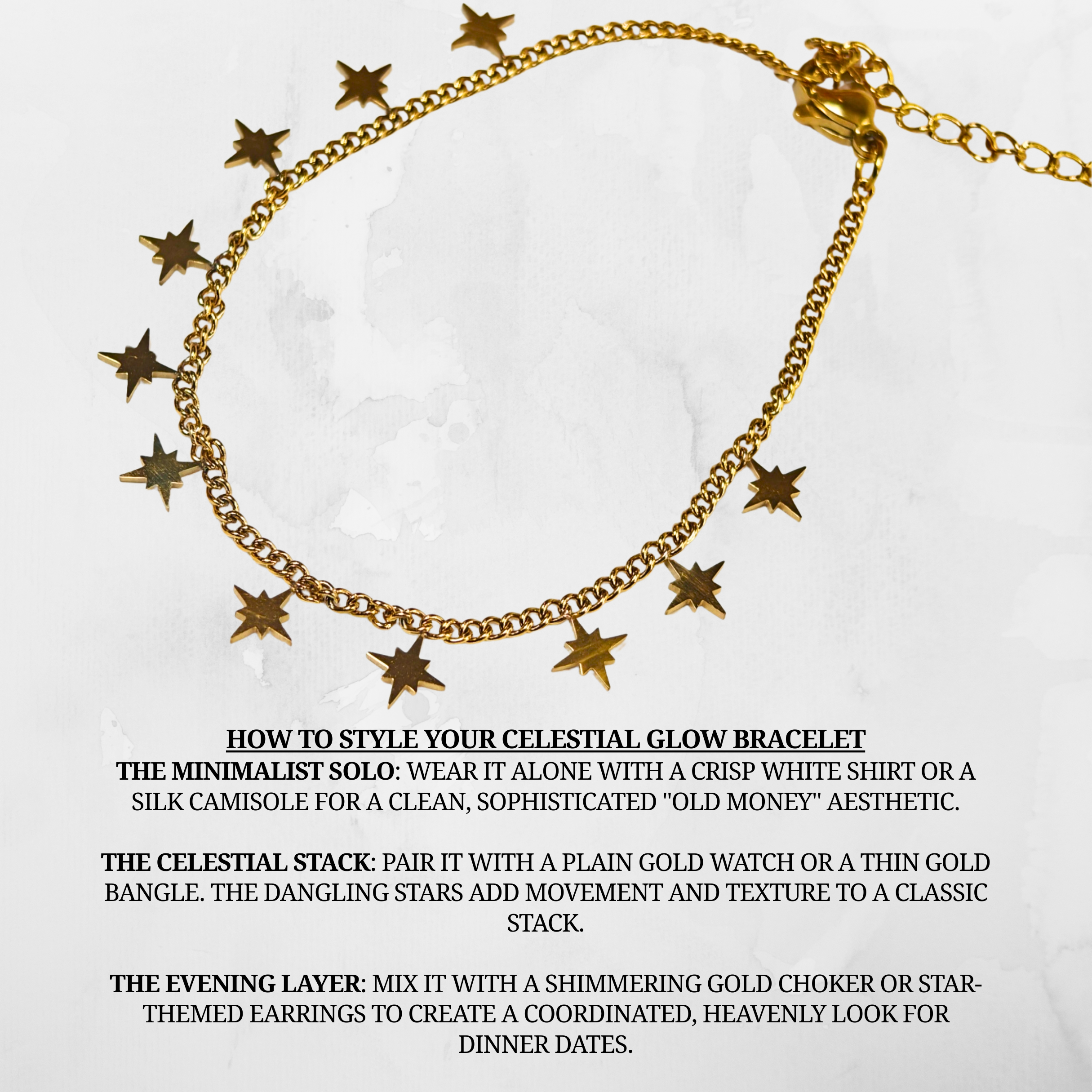 18K Gold Plated Minimalist Star Charm Bracelet