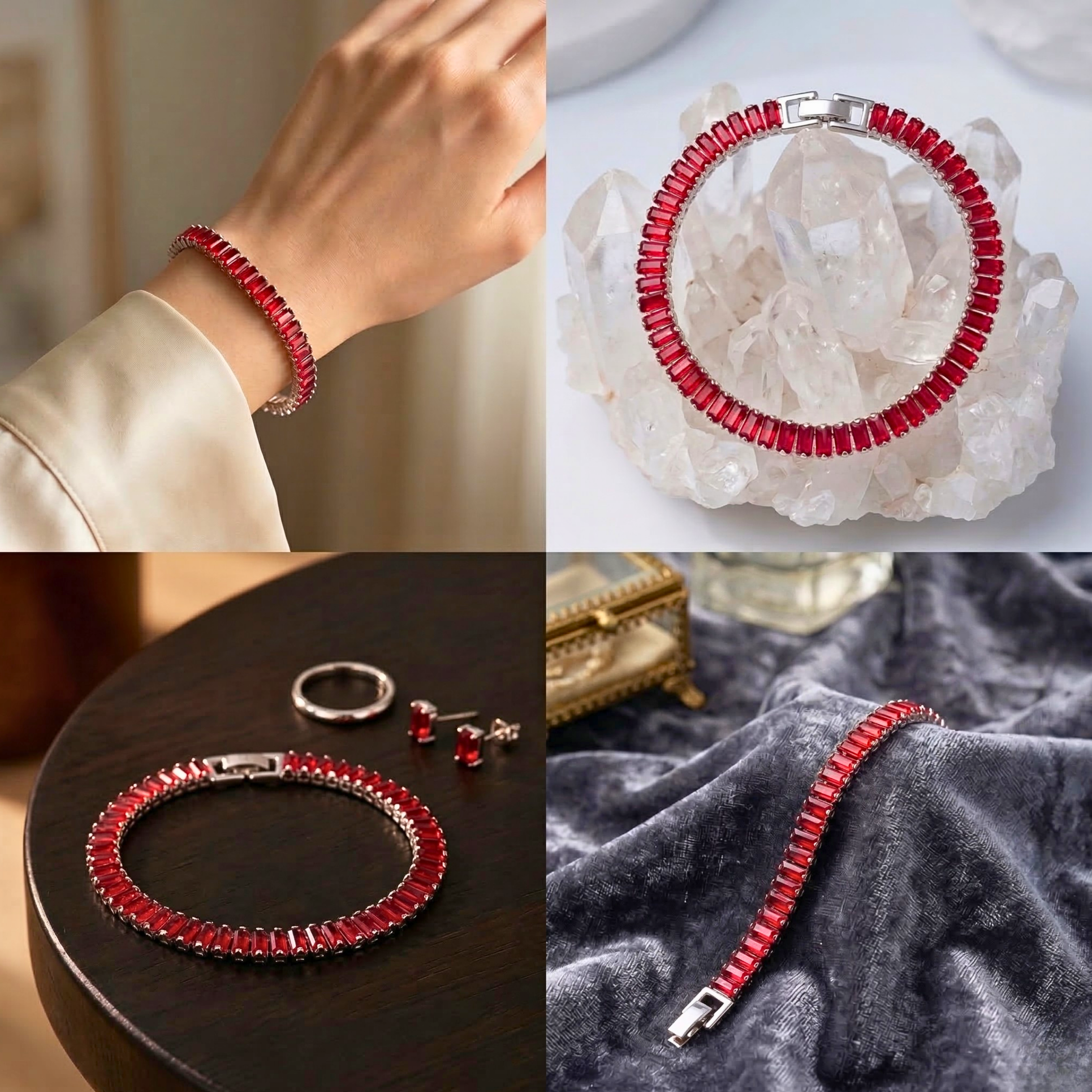 The Ruby Red Baguette Tennis Bracelet