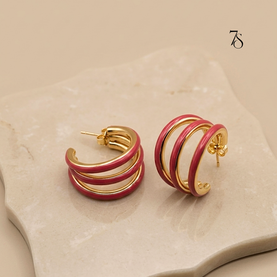 Candy Loop Triple Strand Earrings