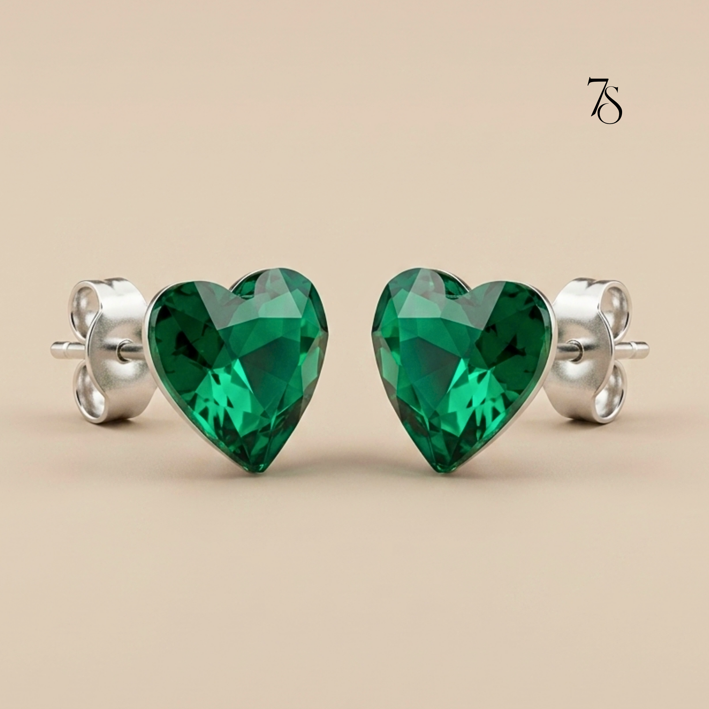 Emerald Green Stud Earrings