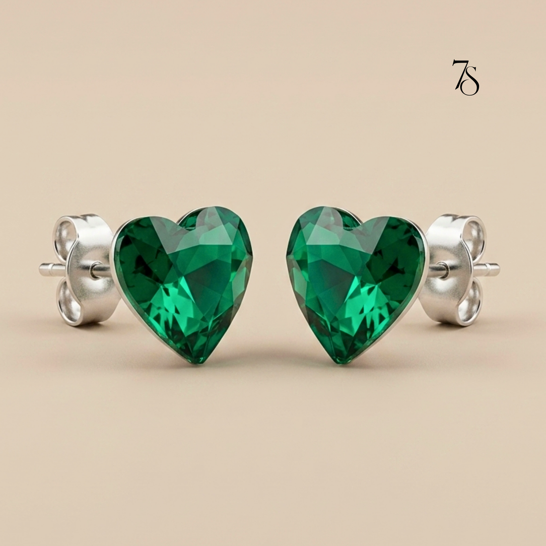 Emerald Green Stud Earrings