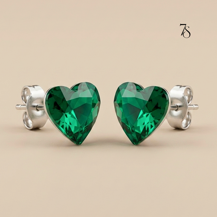 Emerald Green Stud Earrings