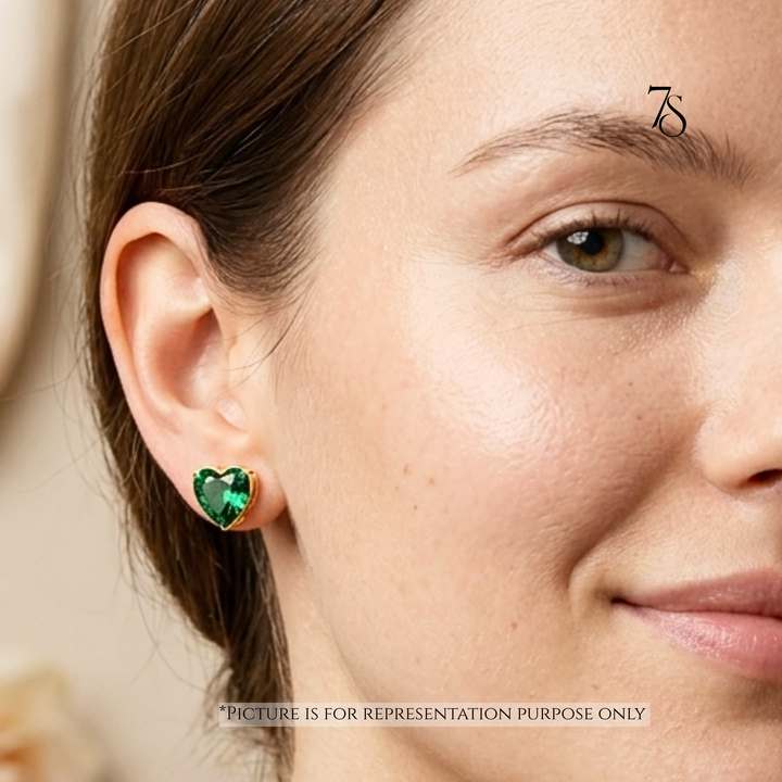 Emerald Green Stud Earrings