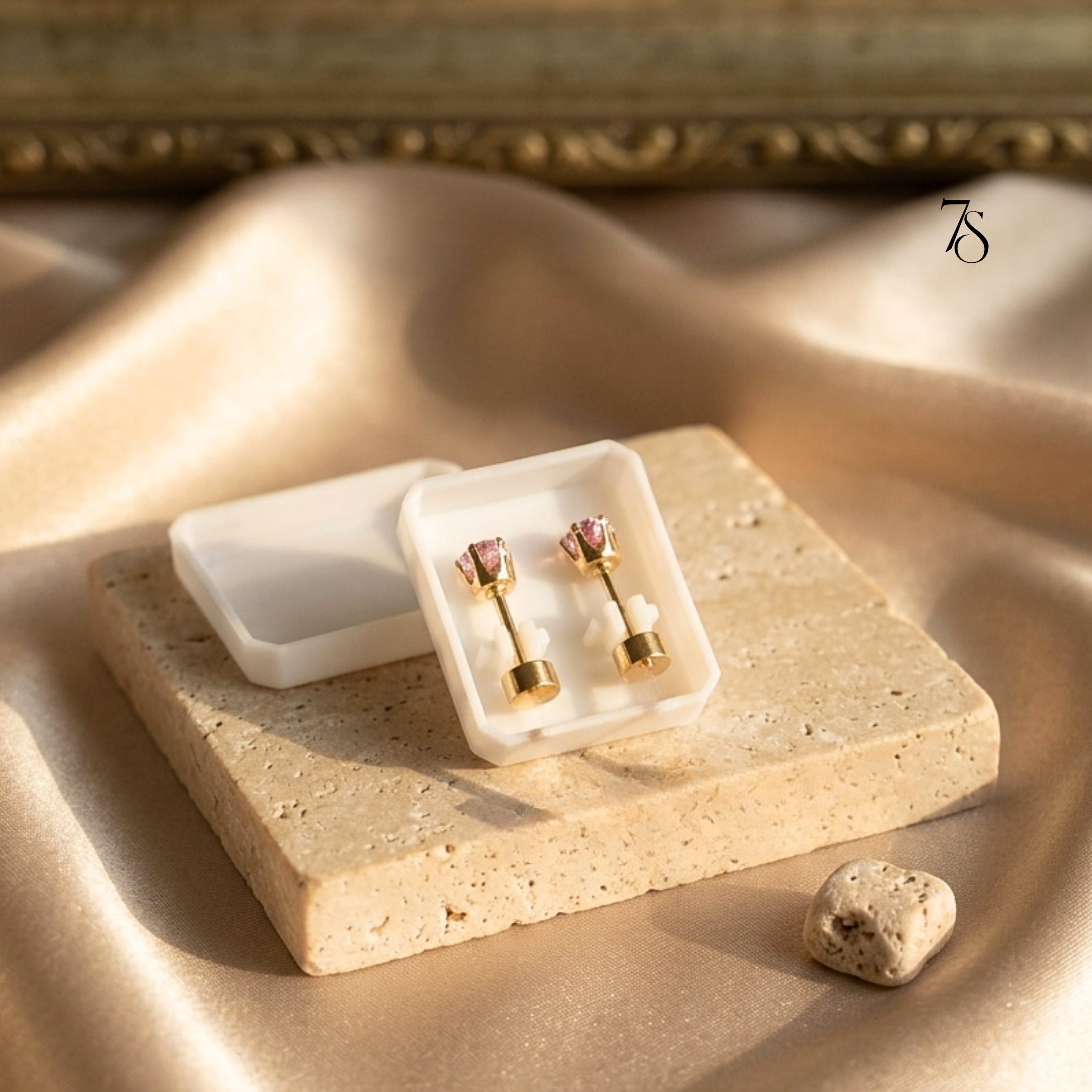 Mini Solitaire Flat-Back Stud Earrings - 6 colors