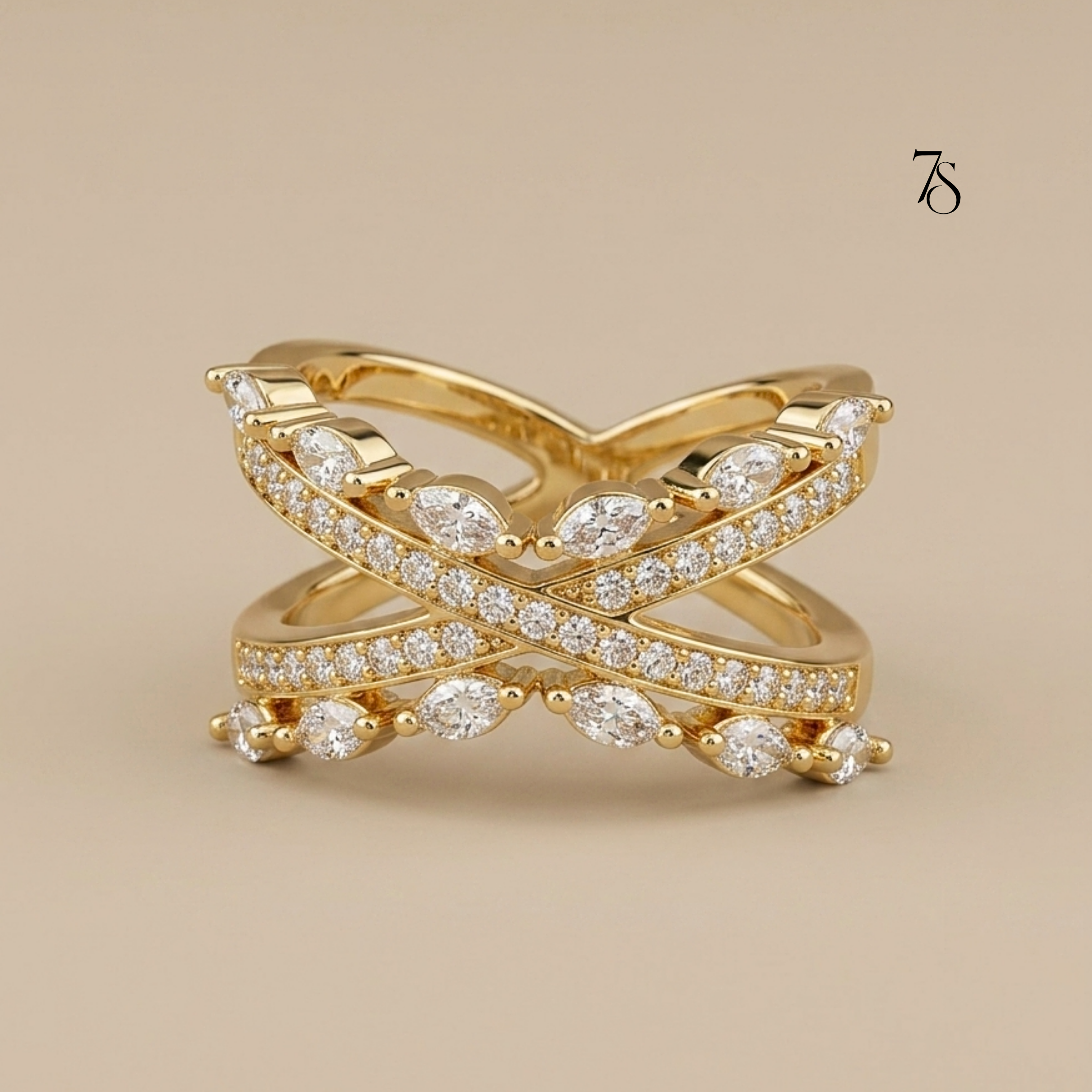 Criss-Cross X Statement Ring