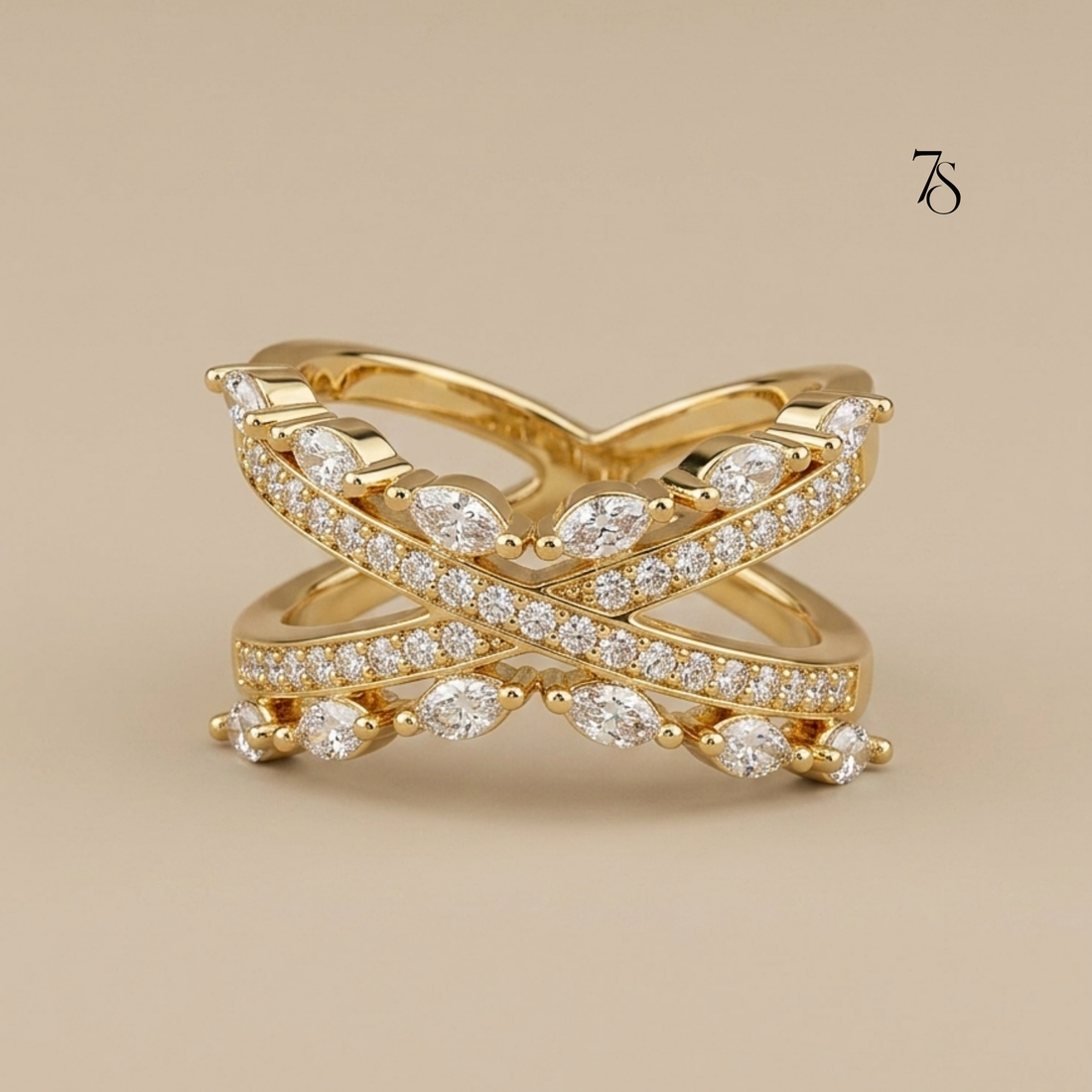 Criss-Cross X Statement Ring