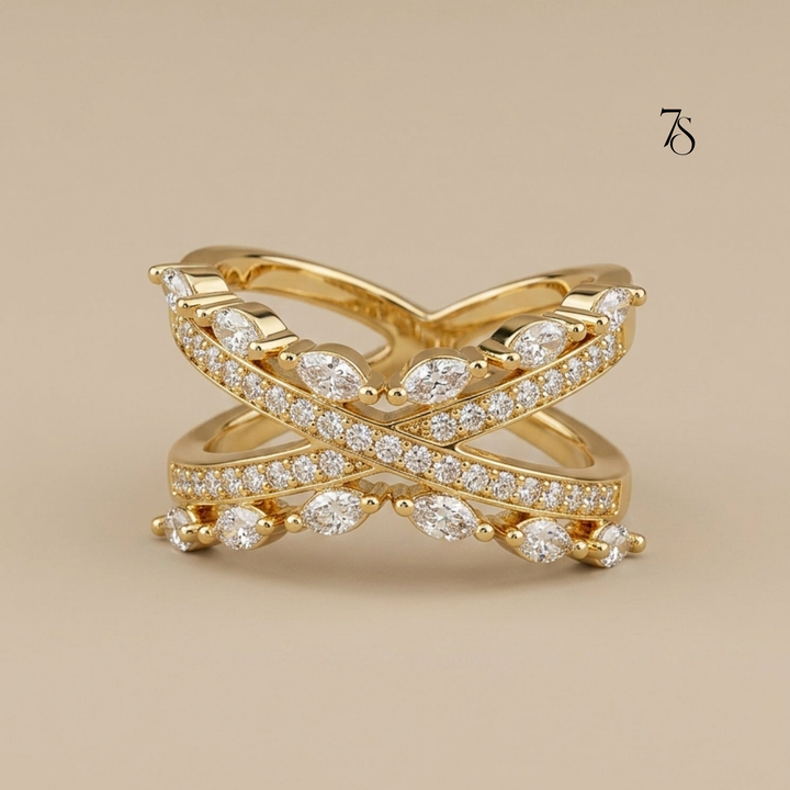 Criss-Cross X Statement Ring