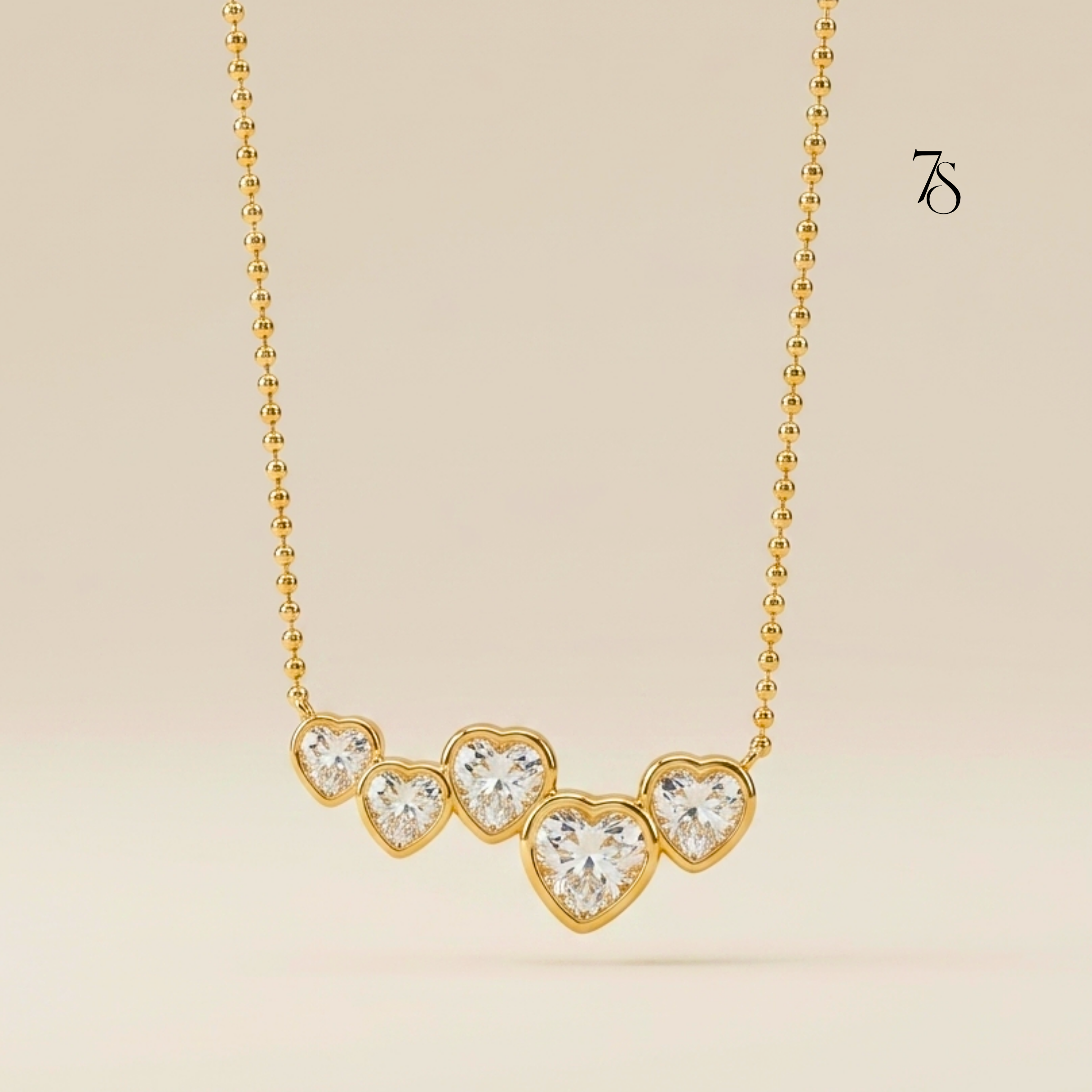 Heart Cluster Pendant Chain