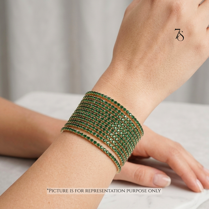 Emerald Sparkle Stretchable Tennis Bracelet
