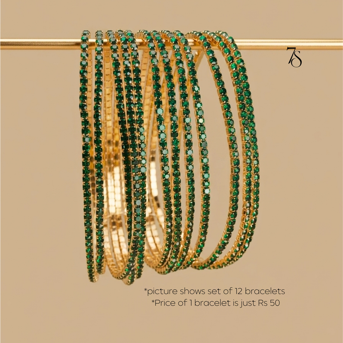Emerald Sparkle Stretchable Tennis Bracelet