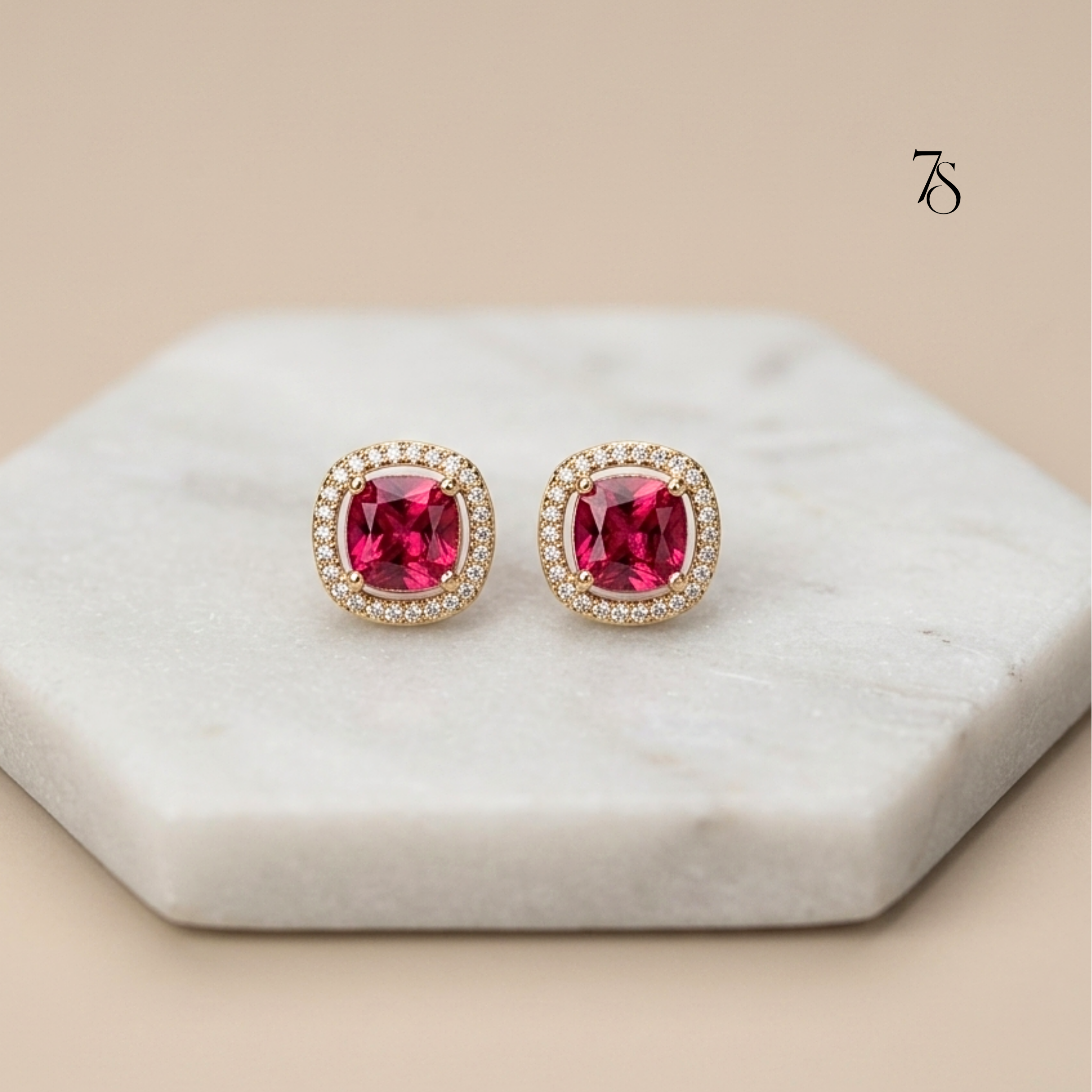 Minimal Pink Choker Set with studs