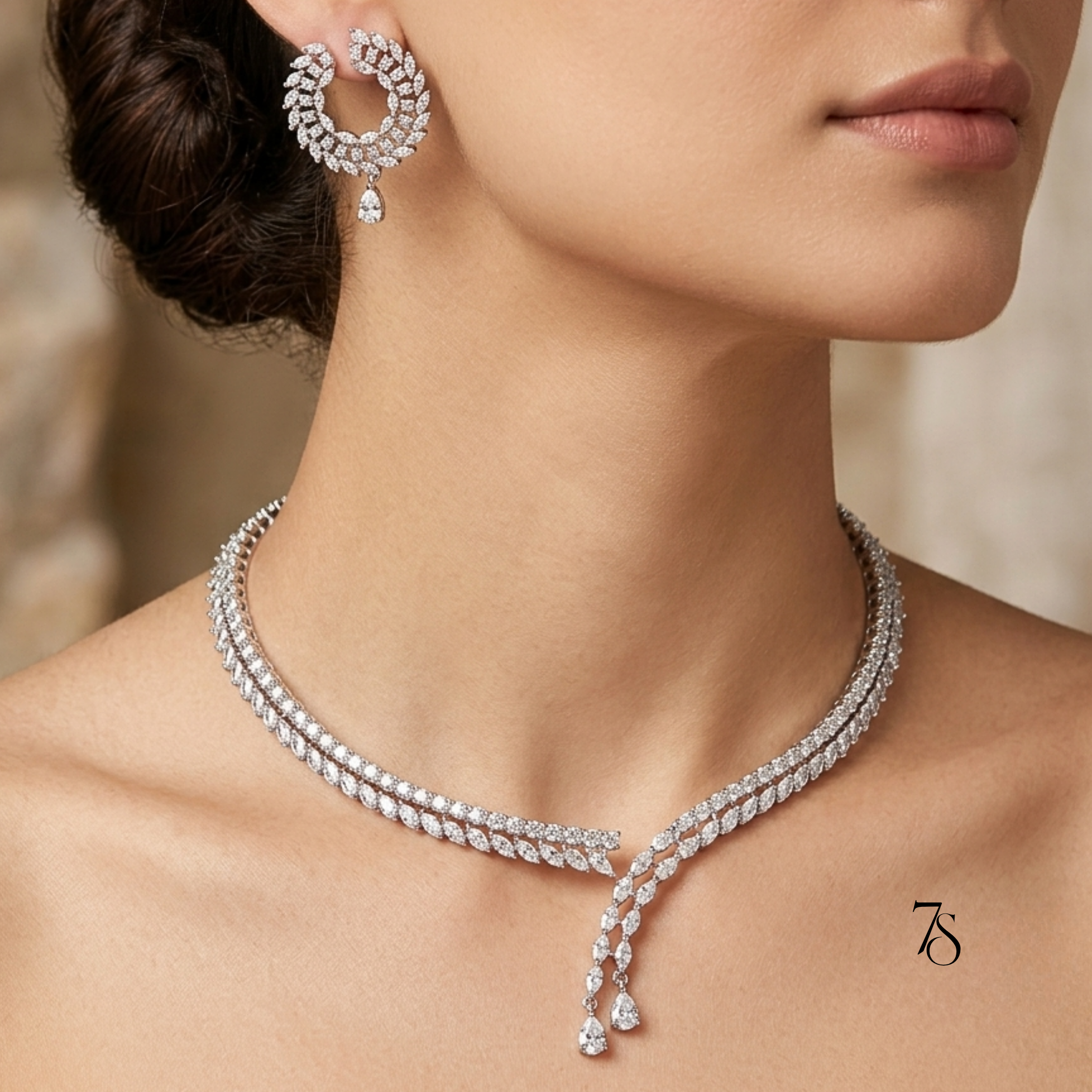 Flora - CZ Hasli Necklace Set