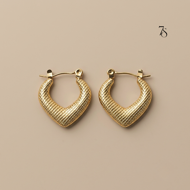 Aura 18K Gold Plated Stainless Steel Fan Hoop Earrings | Tarnish-Free Daily Wear