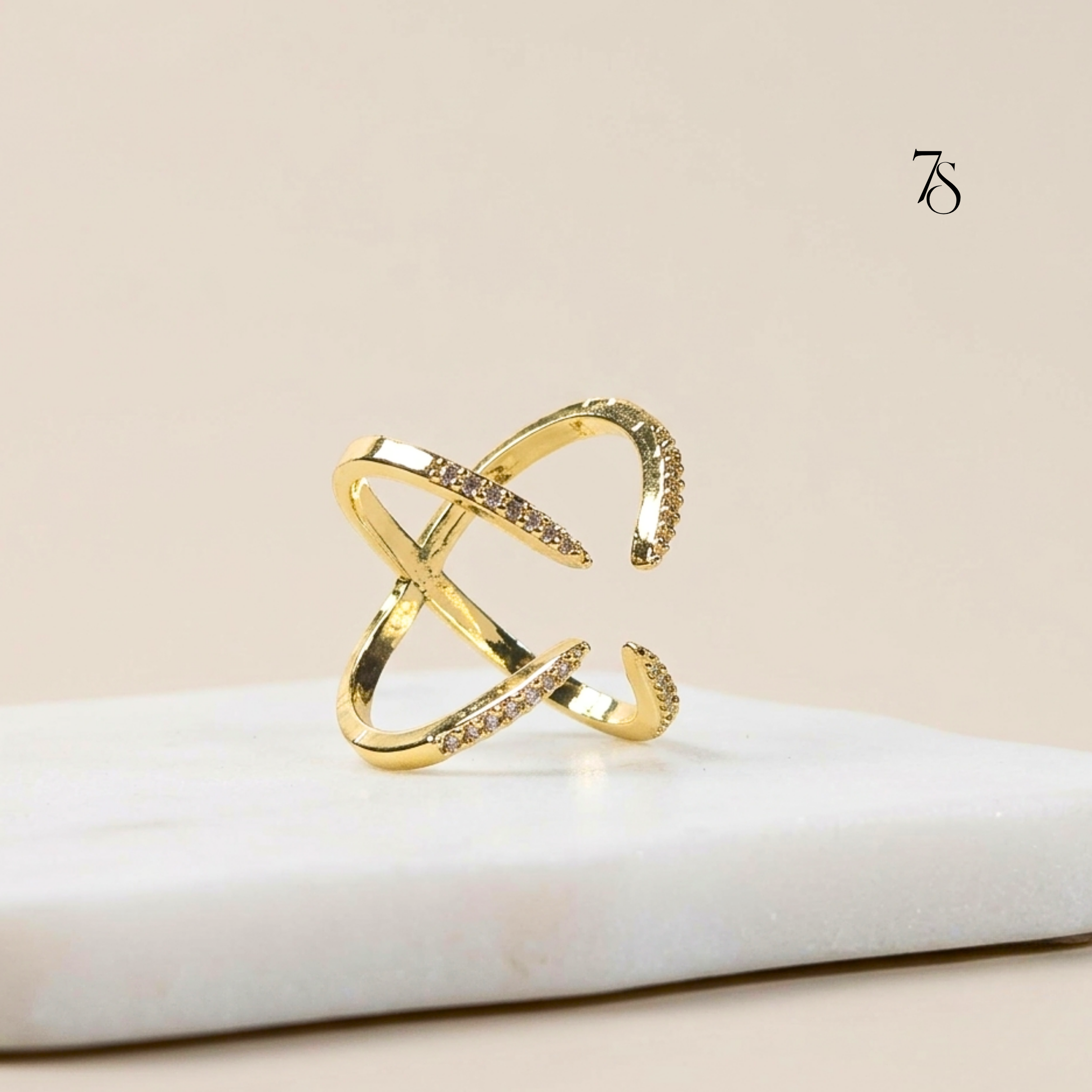 Aura Open-Front Criss-Cross Adjustable Ring