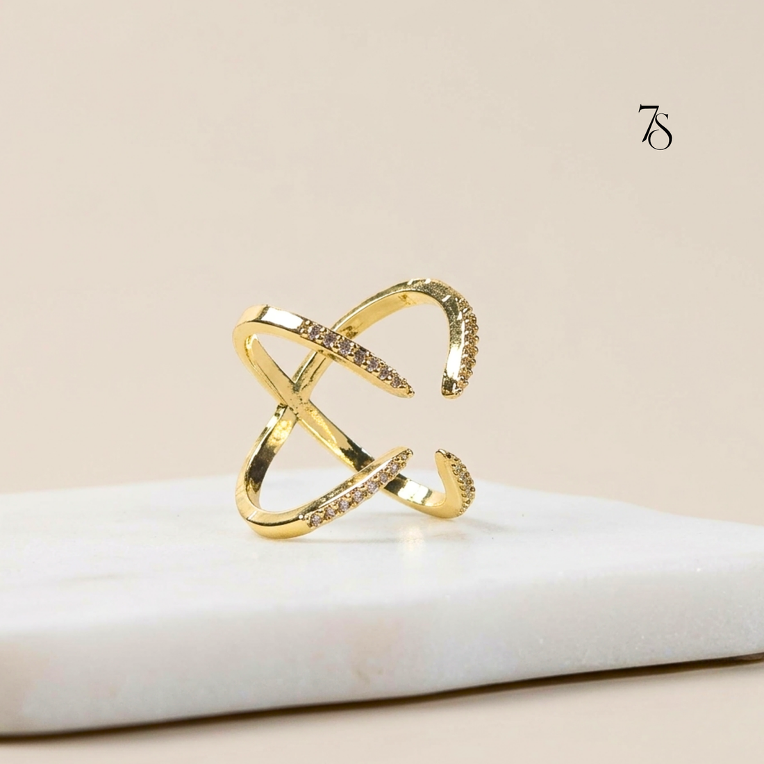Aura Open-Front Criss-Cross Adjustable Ring